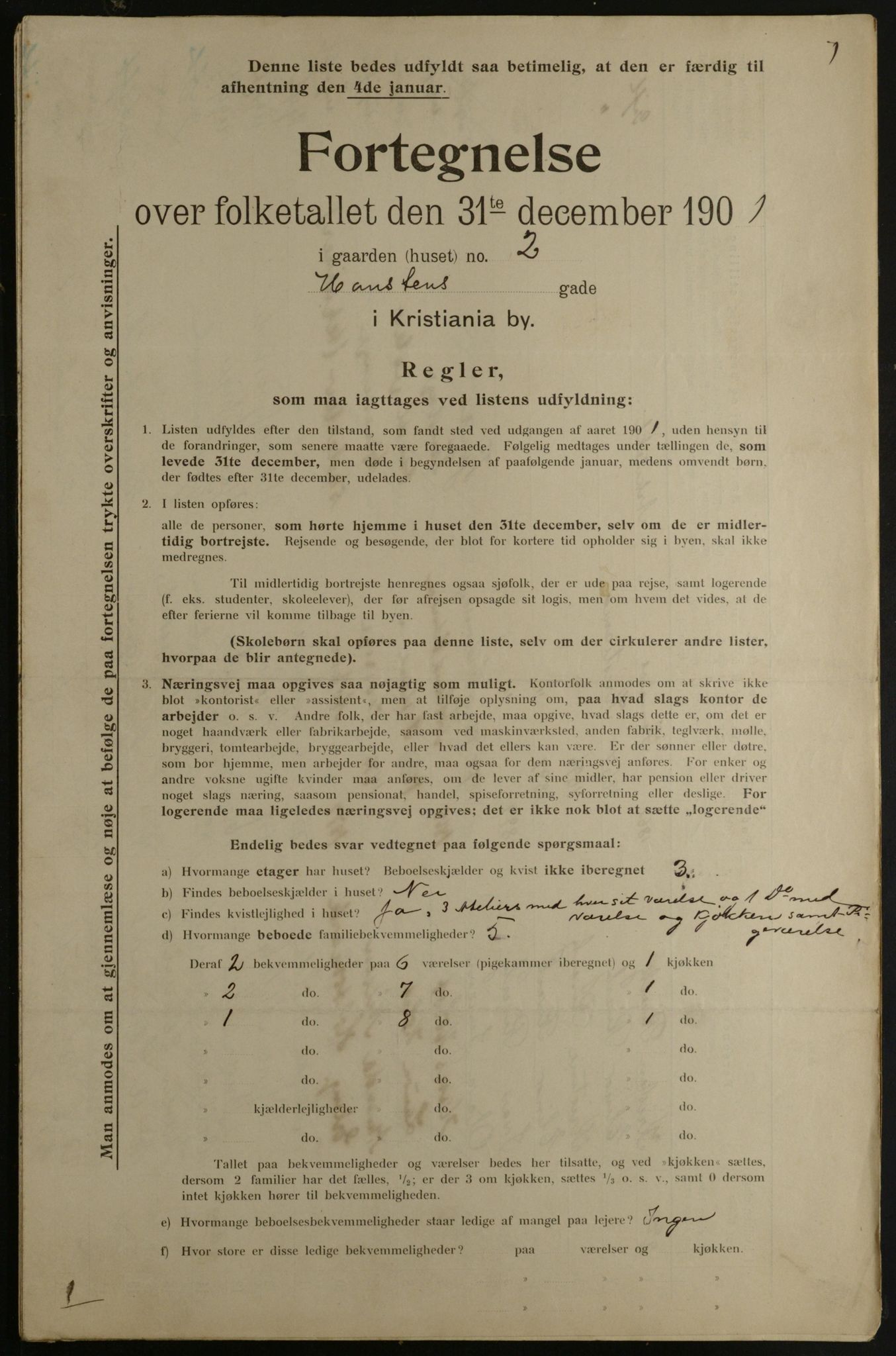 OBA, Kommunal folketelling 31.12.1901 for Kristiania kjøpstad, 1901, s. 5607