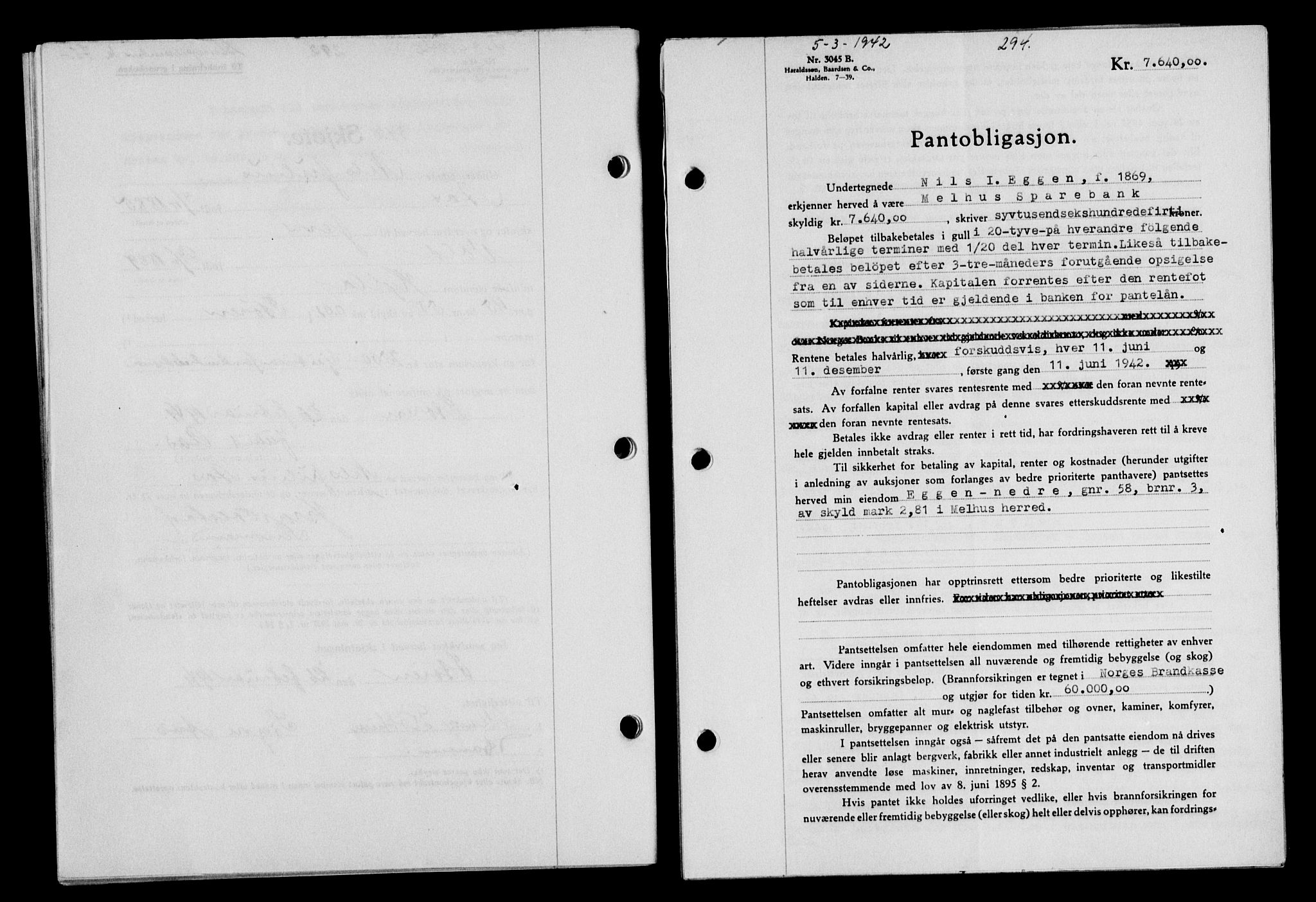Gauldal sorenskriveri, SAT/A-0014/1/2/2C/L0054: Pantebok nr. 59, 1941-1942, Dagboknr: 343/1942