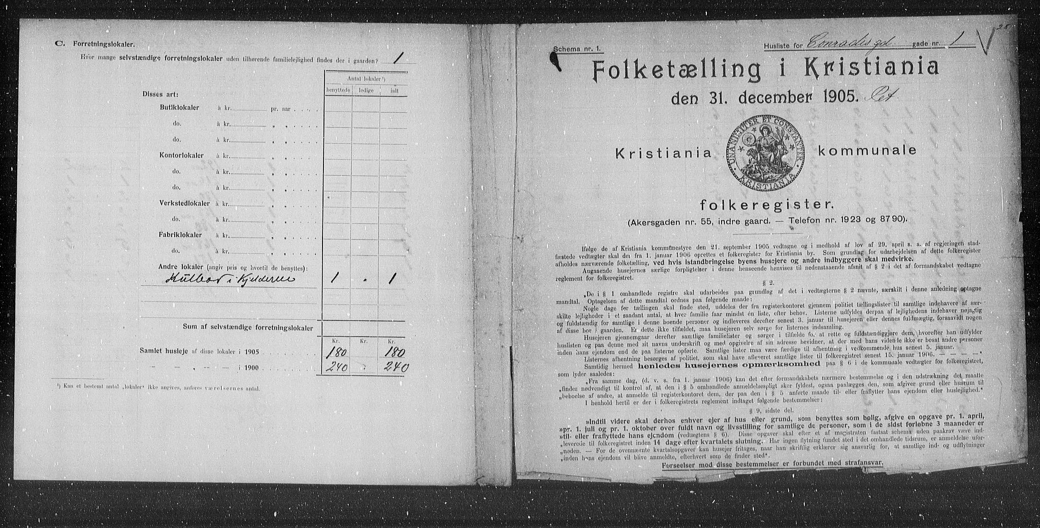OBA, Kommunal folketelling 31.12.1905 for Kristiania kjøpstad, 1905, s. 6910
