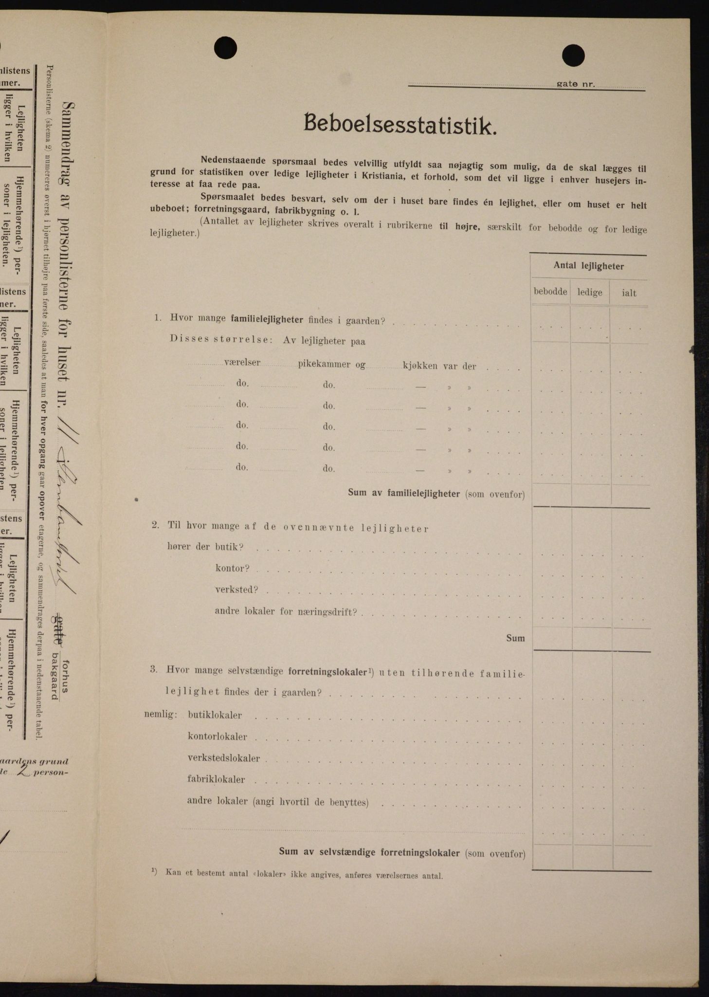 OBA, Kommunal folketelling 1.2.1909 for Kristiania kjøpstad, 1909, s. 42890