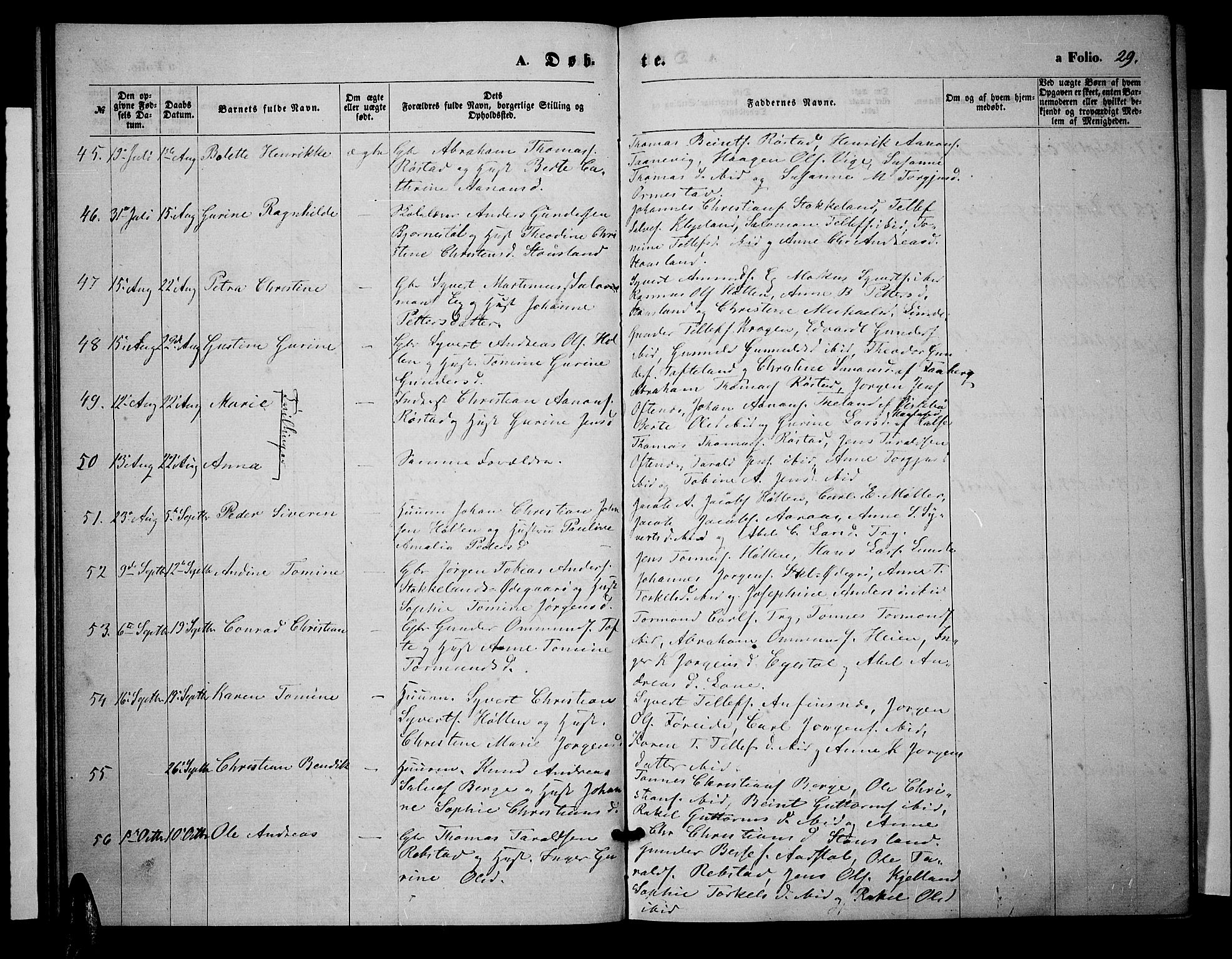 Søgne sokneprestkontor, AV/SAK-1111-0037/F/Fb/Fbb/L0004: Klokkerbok nr. B 4, 1864-1883, s. 29