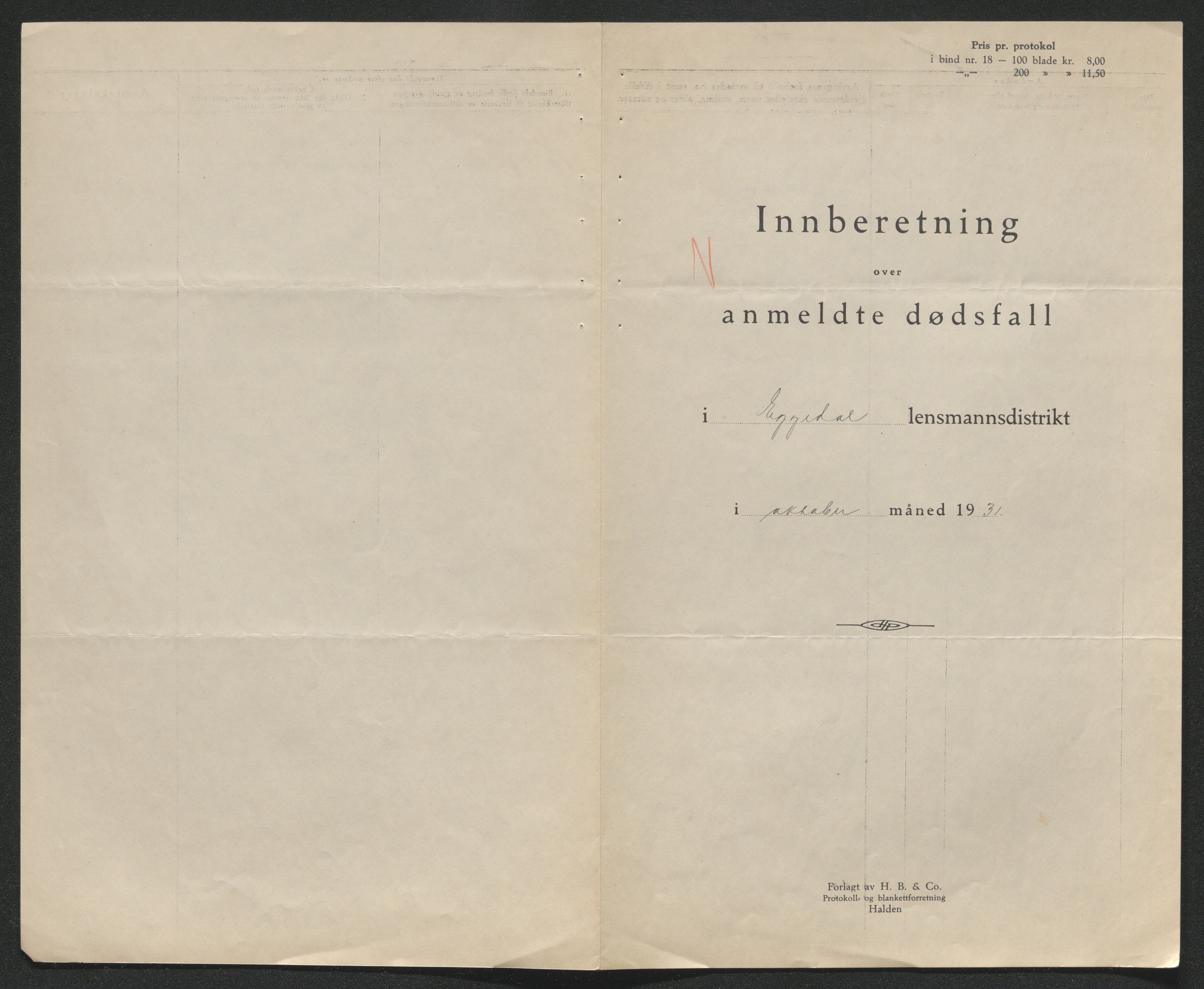 Eiker, Modum og Sigdal sorenskriveri, SAKO/A-123/H/Ha/Hab/L0046: Dødsfallsmeldinger, 1930-1931, s. 1171