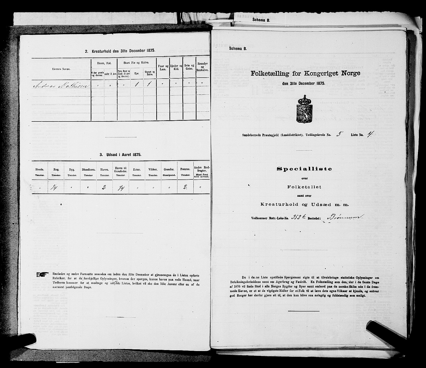 SAKO, Folketelling 1875 for 0724L Sandeherred prestegjeld, Sandeherred sokn, 1875, s. 1120