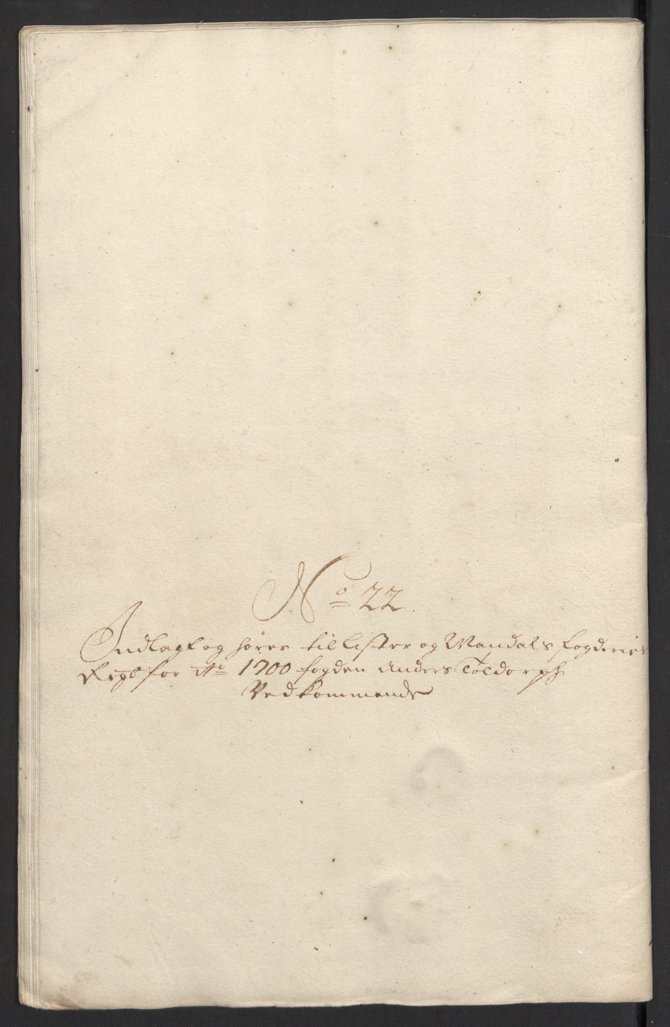 Rentekammeret inntil 1814, Reviderte regnskaper, Fogderegnskap, AV/RA-EA-4092/R43/L2548: Fogderegnskap Lista og Mandal, 1700, s. 212