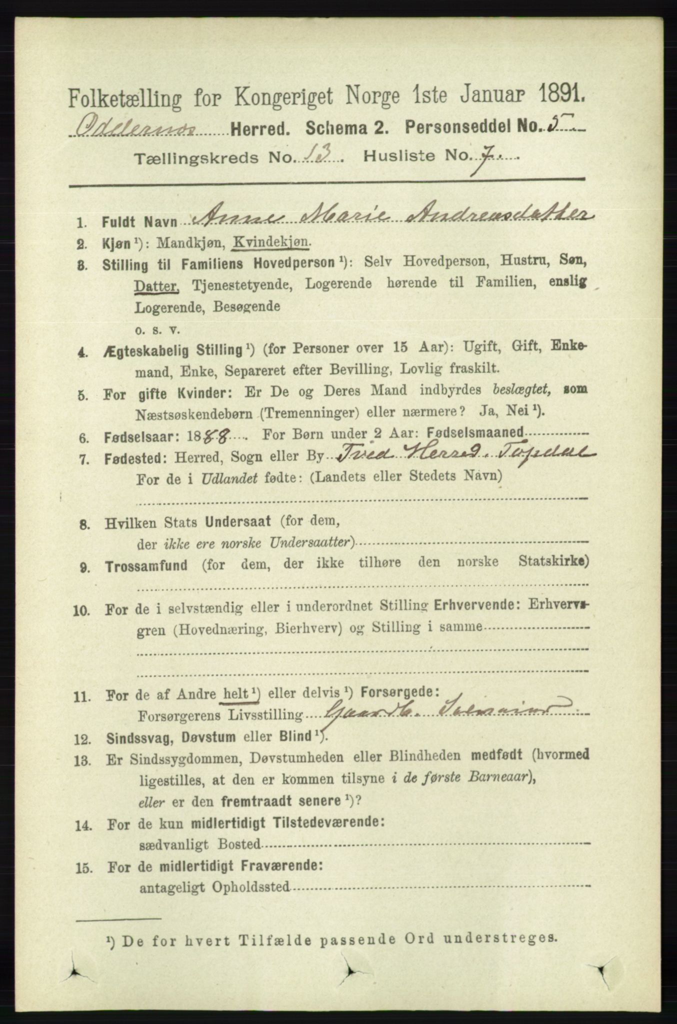 RA, Folketelling 1891 for 1012 Oddernes herred, 1891, s. 4679