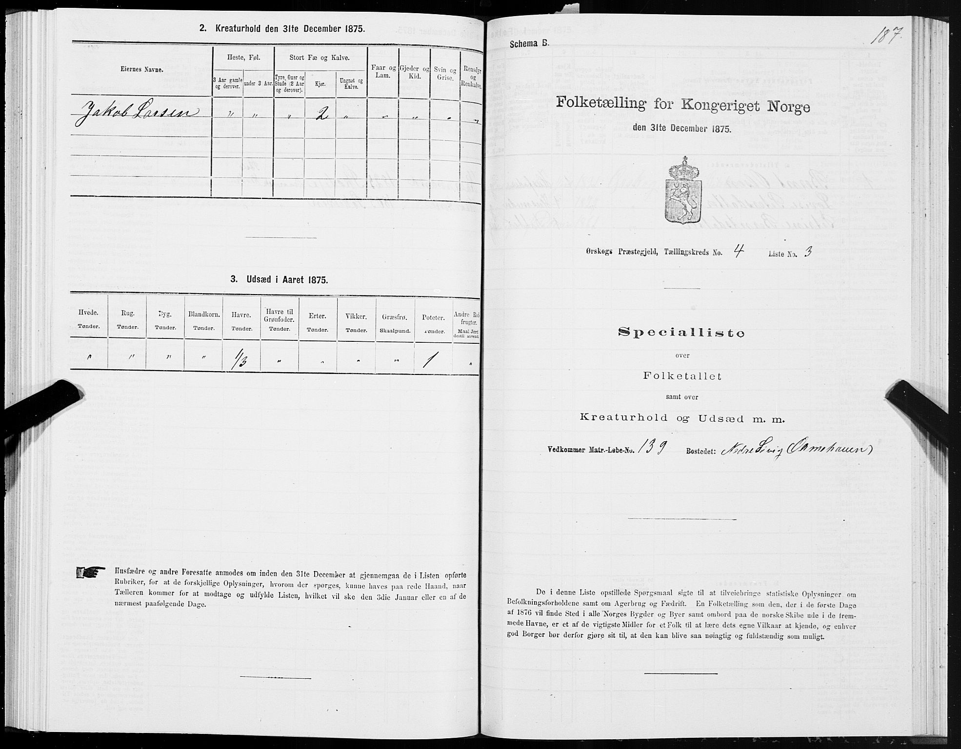 SAT, Folketelling 1875 for 1527P Ørskog prestegjeld, 1875, s. 3187