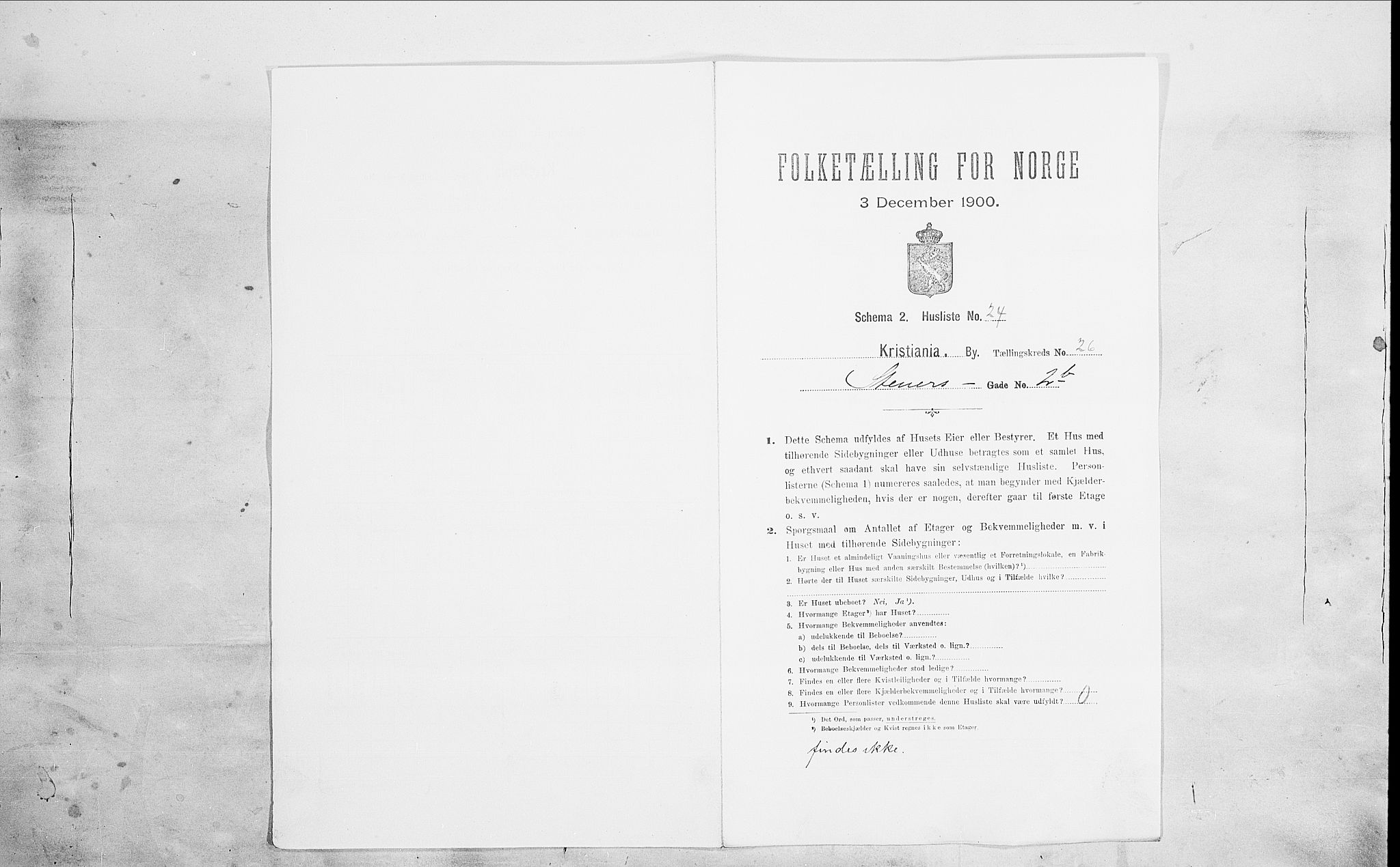 SAO, Folketelling 1900 for 0301 Kristiania kjøpstad, 1900, s. 91026