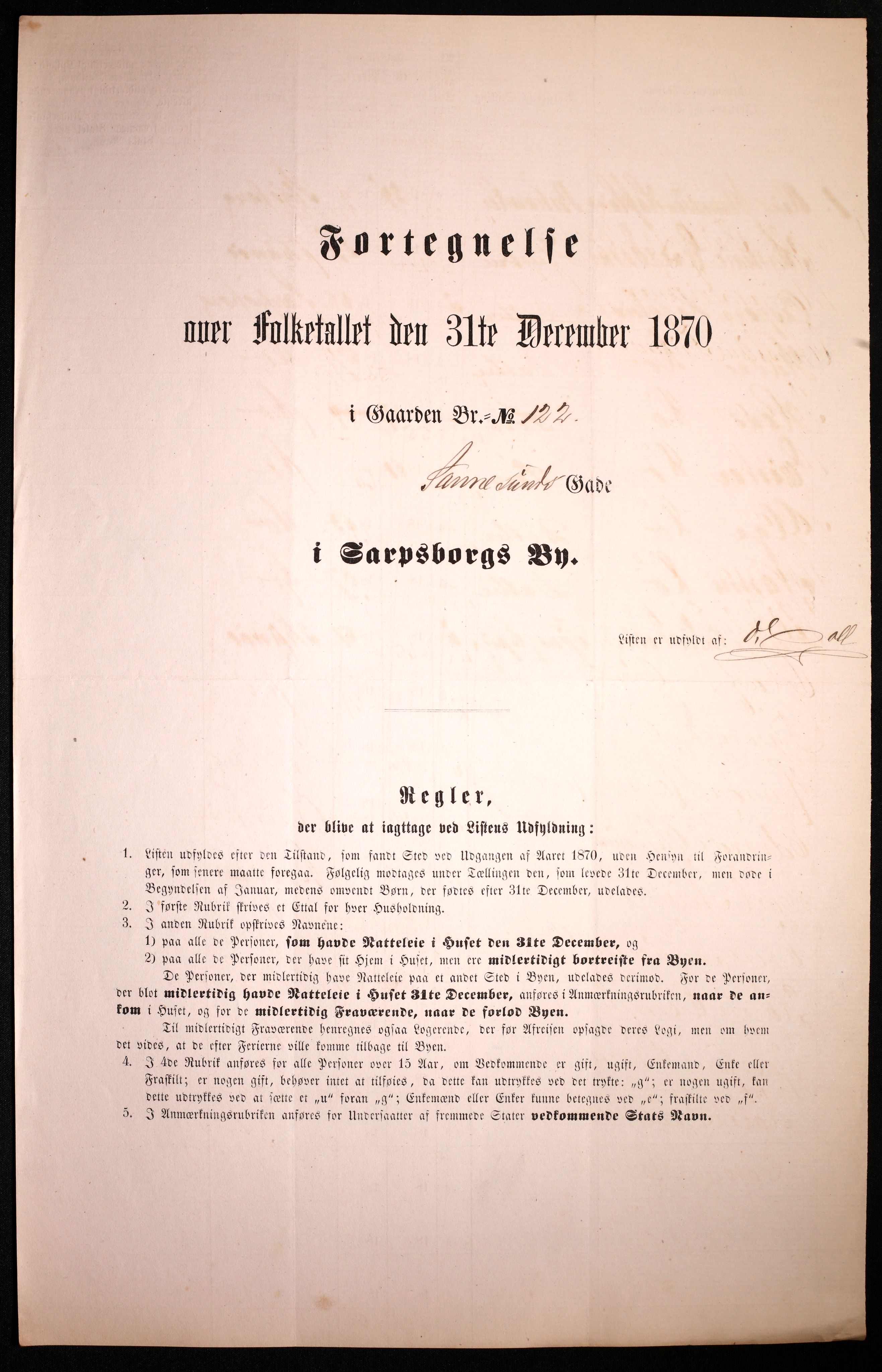 RA, Folketelling 1870 for 0102 Sarpsborg kjøpstad, 1870, s. 507
