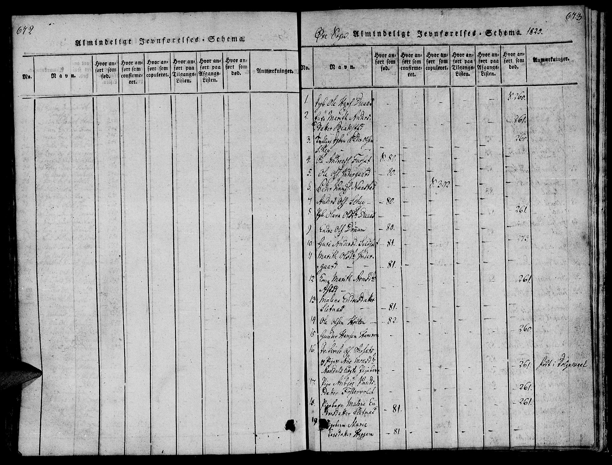 Ministerialprotokoller, klokkerbøker og fødselsregistre - Møre og Romsdal, AV/SAT-A-1454/586/L0982: Ministerialbok nr. 586A08, 1819-1829, s. 672-673