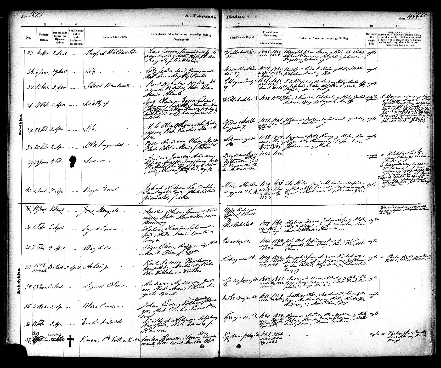 Ministerialprotokoller, klokkerbøker og fødselsregistre - Sør-Trøndelag, SAT/A-1456/604/L0188: Ministerialbok nr. 604A09, 1878-1892, s. 228