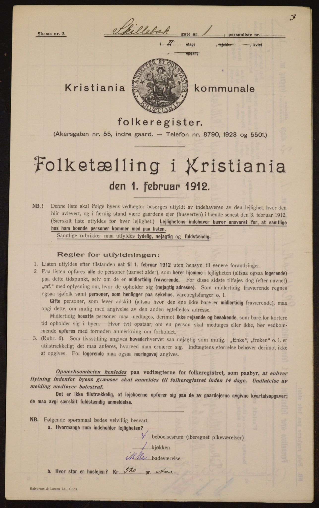 OBA, Kommunal folketelling 1.2.1912 for Kristiania, 1912, s. 95698