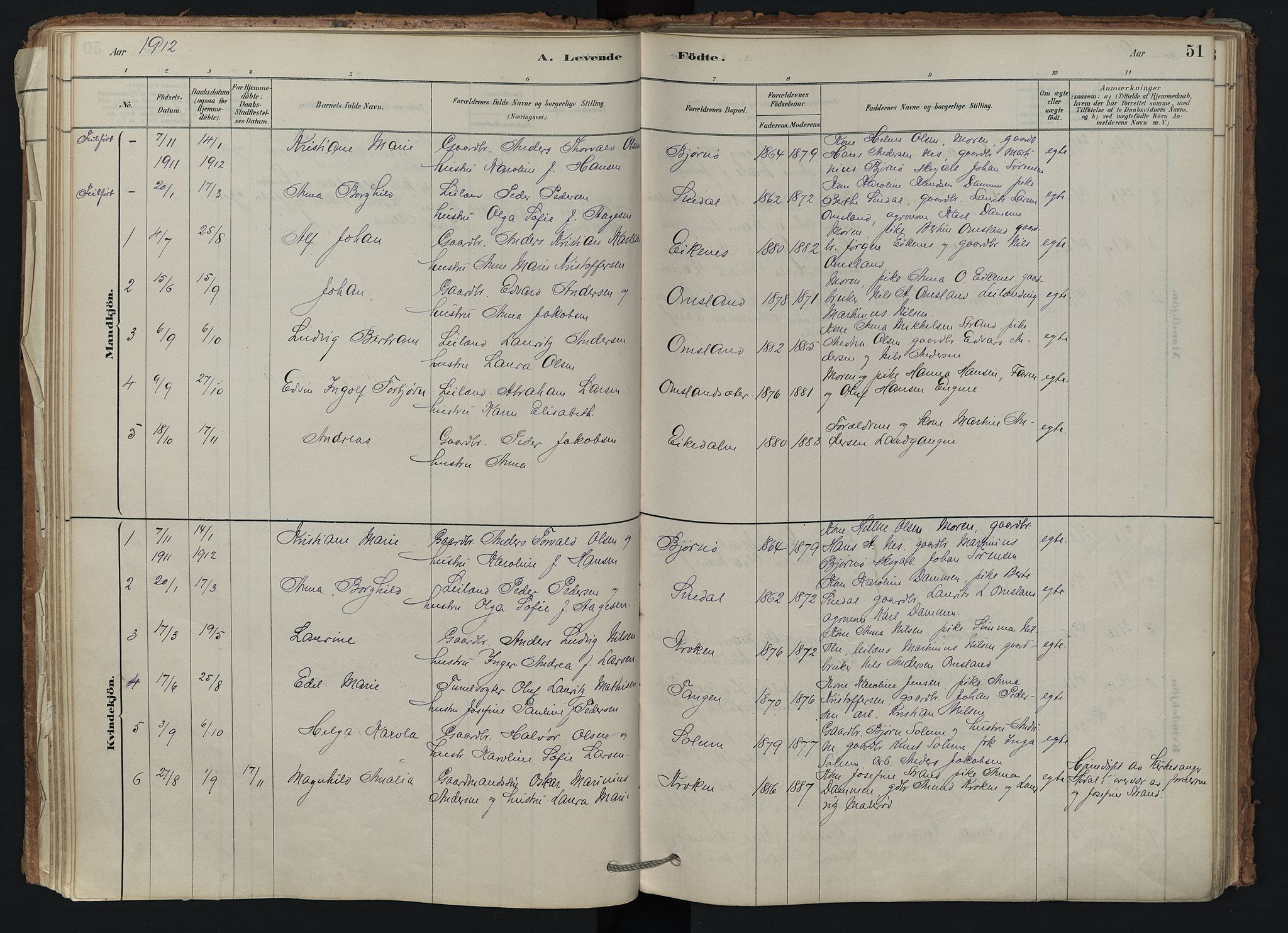 Brunlanes kirkebøker, AV/SAKO-A-342/F/Fd/L0001: Ministerialbok nr. IV 1, 1878-1917, s. 51