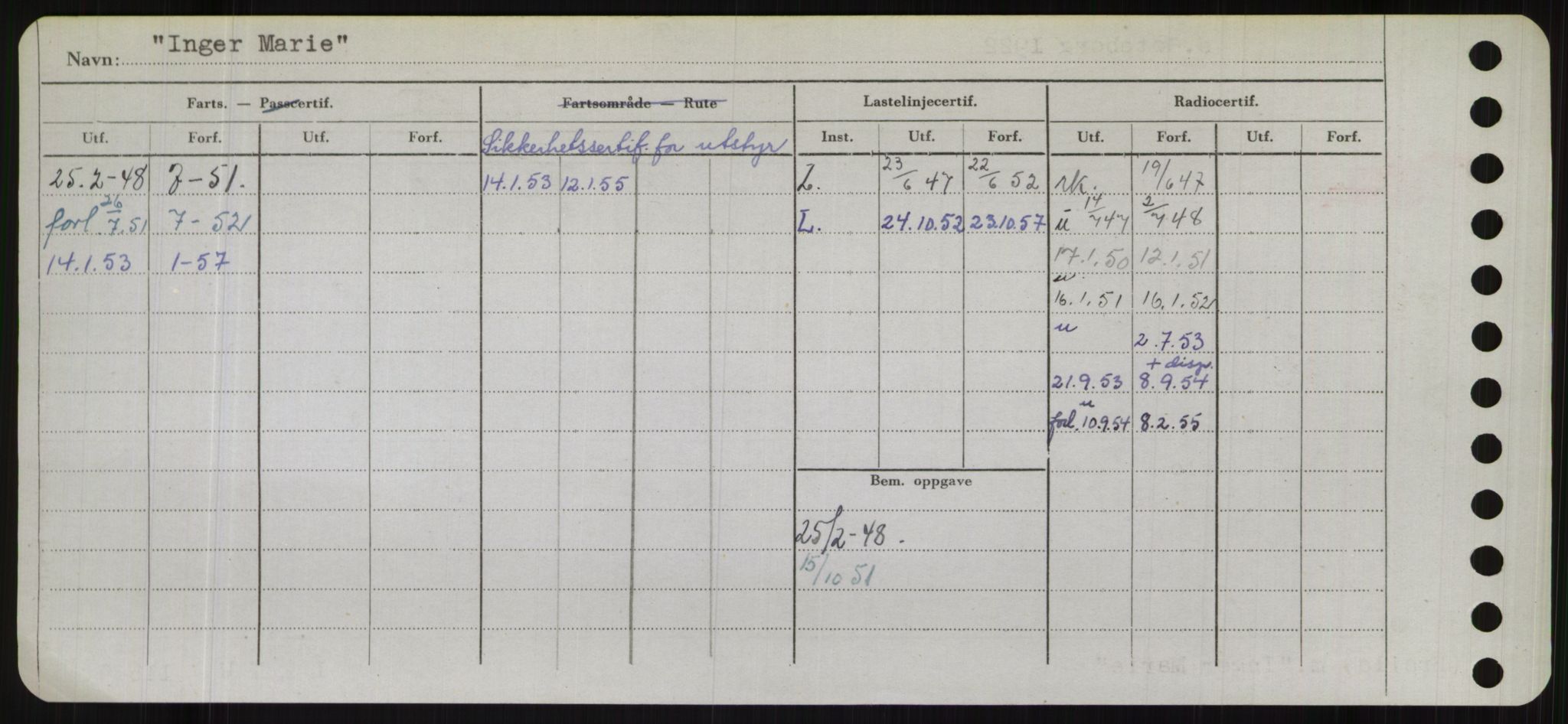 Sjøfartsdirektoratet med forløpere, Skipsmålingen, RA/S-1627/H/Hb/L0003: Fartøy, I-N, s. 8