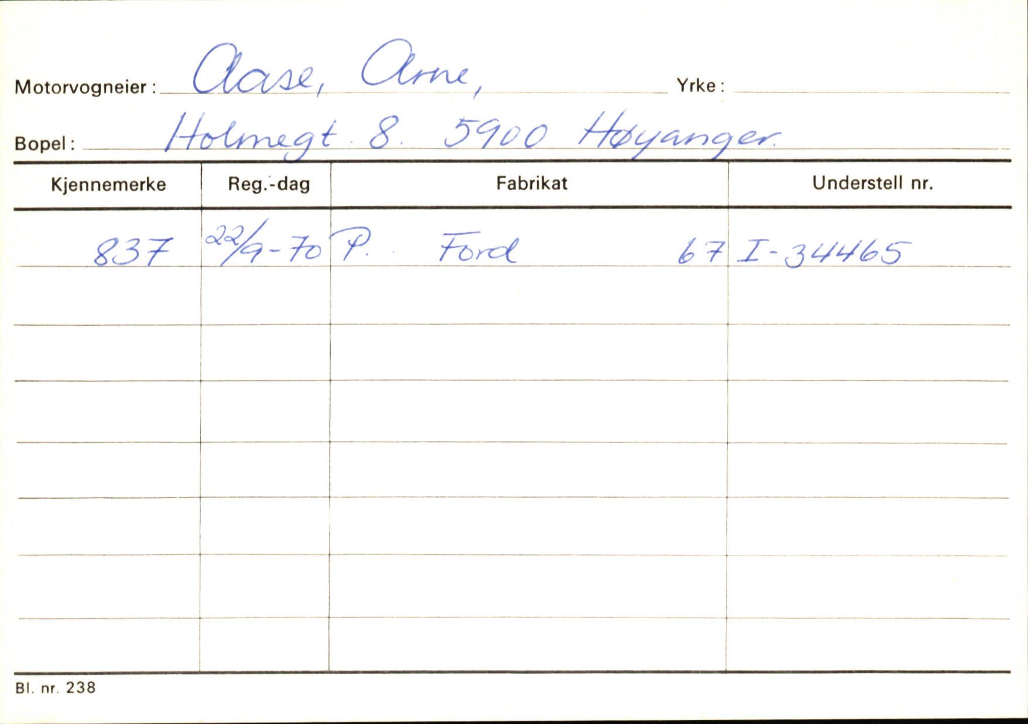 Statens vegvesen, Sogn og Fjordane vegkontor, AV/SAB-A-5301/4/F/L0131: Eigarregister Høyanger P-Å. Stryn S-Å, 1945-1975, s. 1131