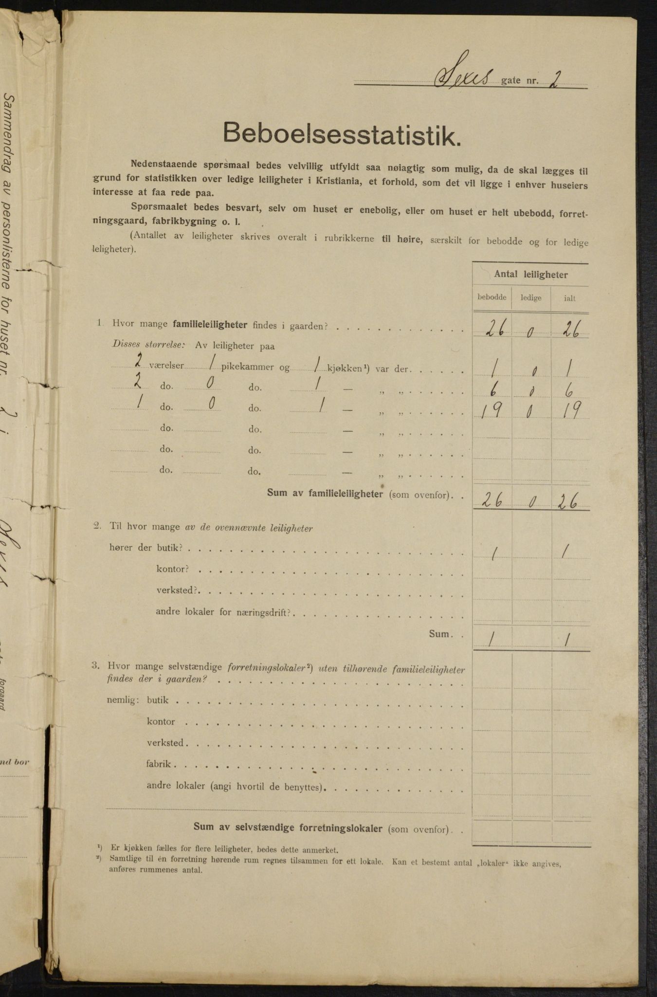 OBA, Kommunal folketelling 1.2.1915 for Kristiania, 1915, s. 94400