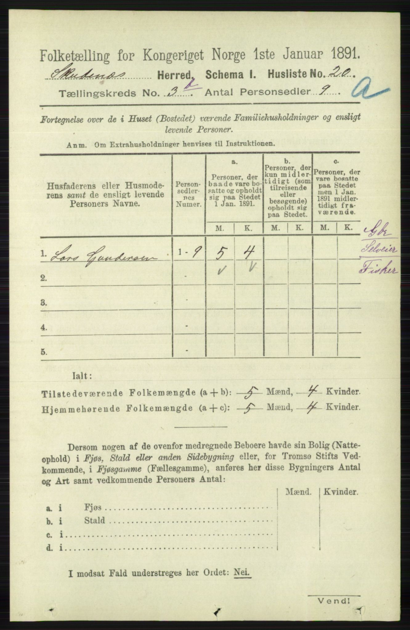 RA, Folketelling 1891 for 1150 Skudenes herred, 1891, s. 1631