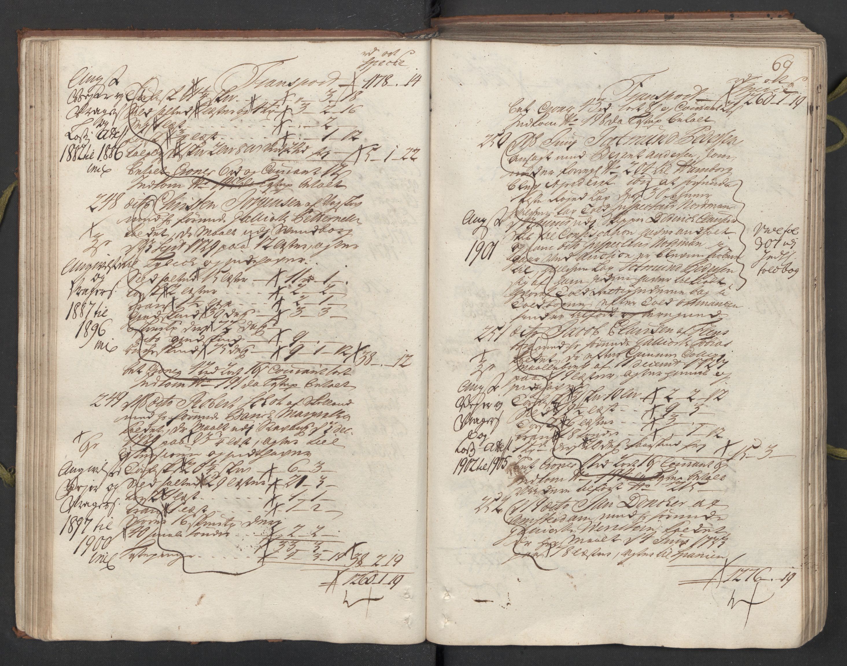 Generaltollkammeret, tollregnskaper, AV/RA-EA-5490/R26/L0024/0001: Tollregnskaper Bergen A / Utgående hovedtollbok, 1733, s. 68b-69a