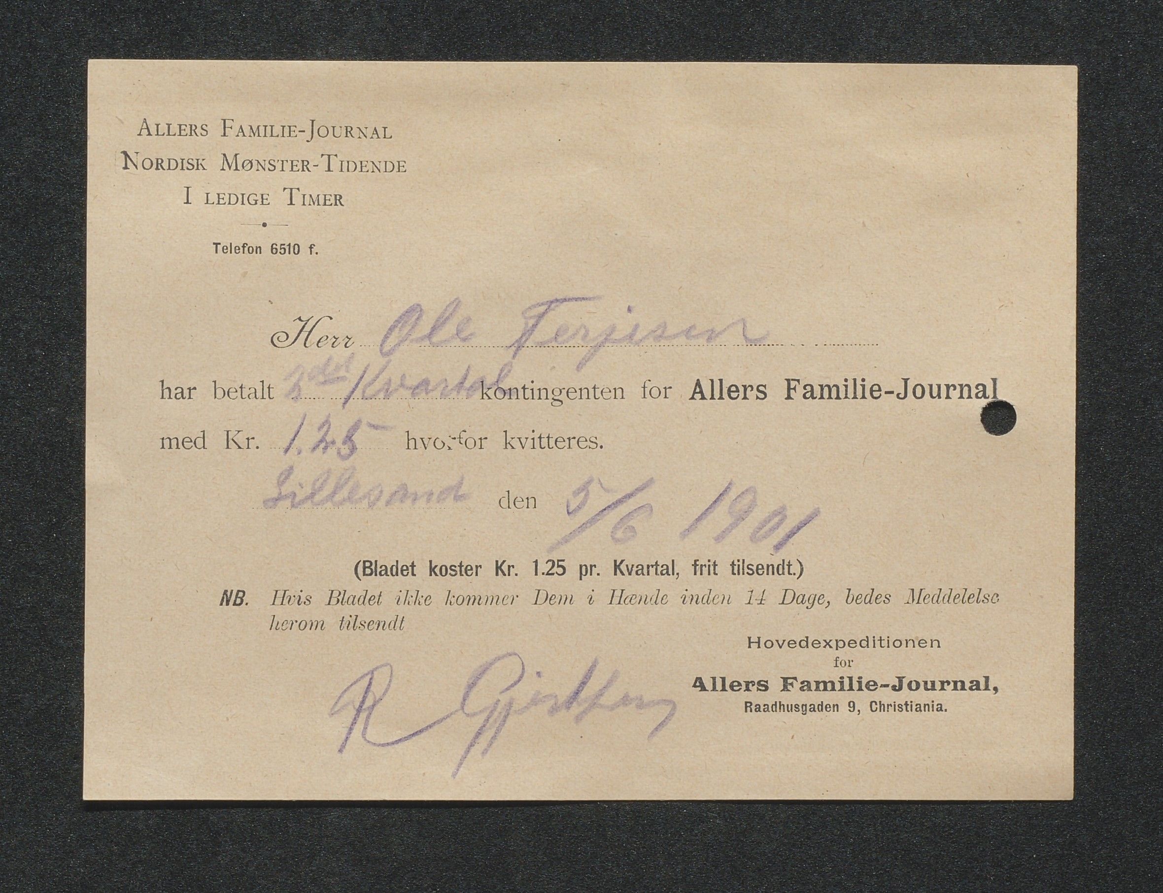O. Terjesens rederi, AAKS/PA-2525/R/R02/L0002: Regnskapsbilag, 1899-1904