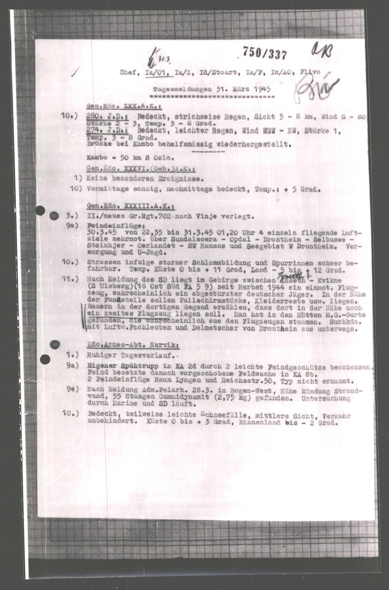 Forsvarets Overkommando. 2 kontor. Arkiv 11.4. Spredte tyske arkivsaker, AV/RA-RAFA-7031/D/Dar/Dara/L0008: Krigsdagbøker for 20. Gebirgs-Armee-Oberkommando (AOK 20), 1945, s. 802