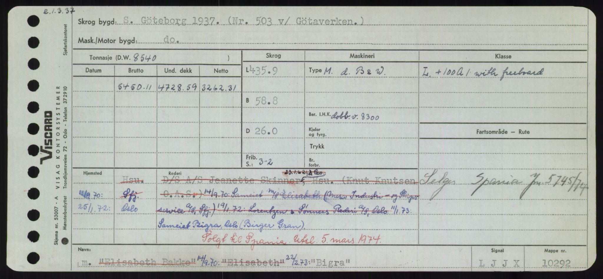 Sjøfartsdirektoratet med forløpere, Skipsmålingen, RA/S-1627/H/Hd/L0004: Fartøy, Bia-Boy, s. 29