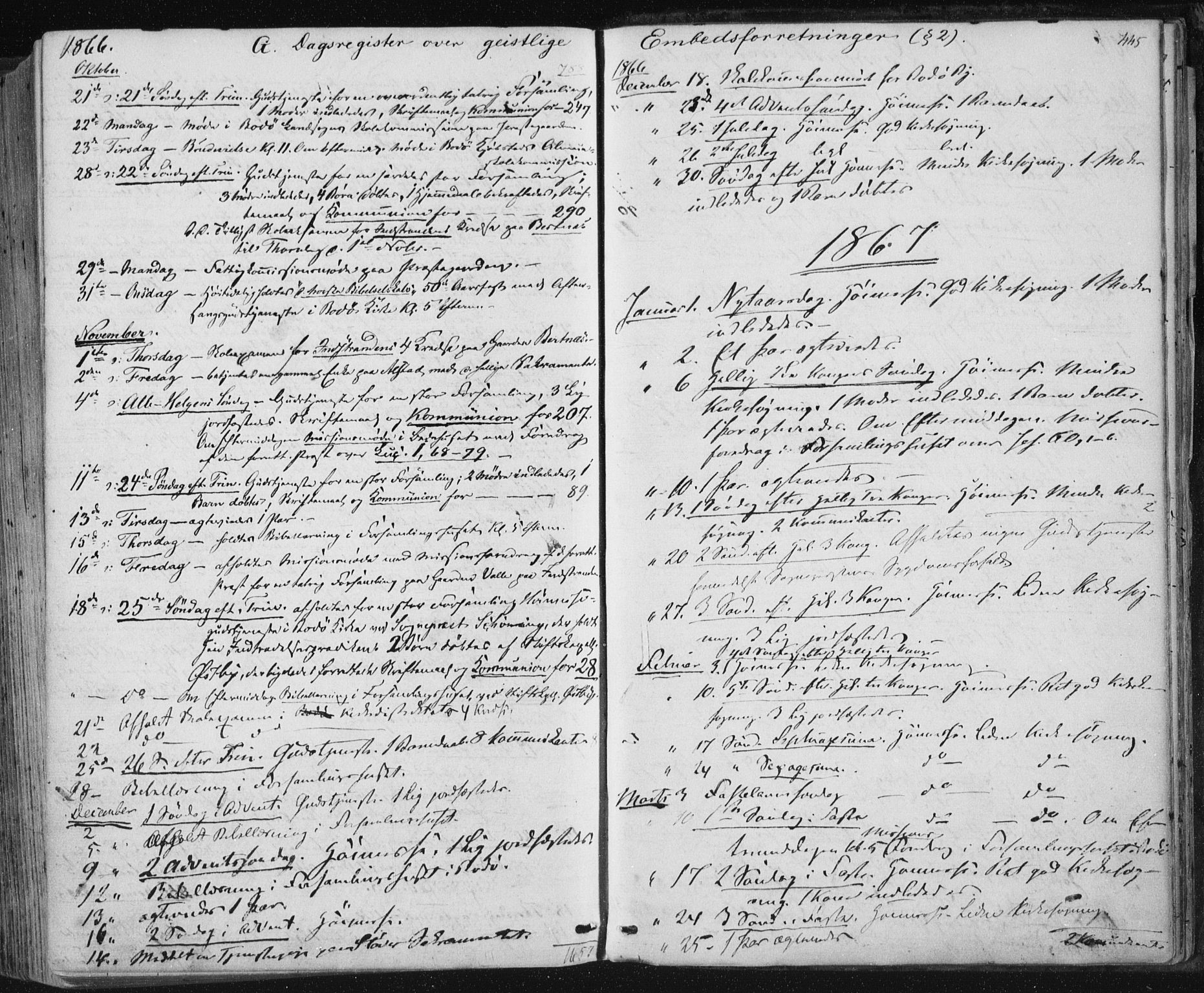 Ministerialprotokoller, klokkerbøker og fødselsregistre - Nordland, AV/SAT-A-1459/801/L0008: Ministerialbok nr. 801A08, 1864-1875, s. 445