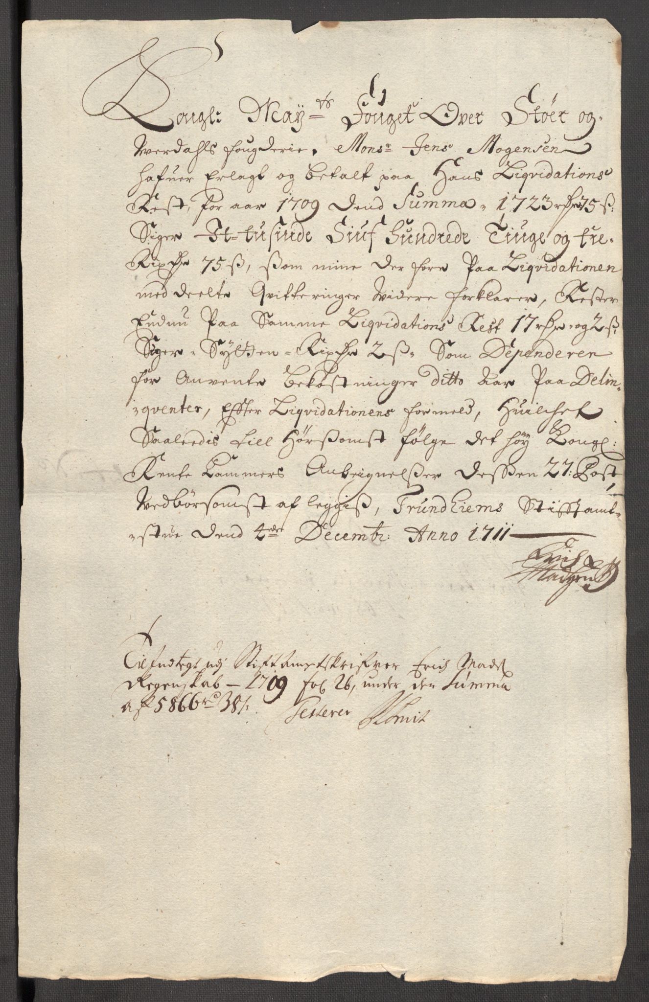 Rentekammeret inntil 1814, Reviderte regnskaper, Fogderegnskap, RA/EA-4092/R62/L4199: Fogderegnskap Stjørdal og Verdal, 1709, s. 333