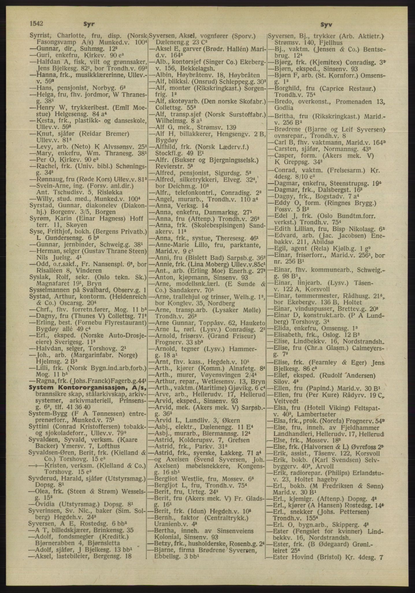 Kristiania/Oslo adressebok, PUBL/-, 1955, s. 1542