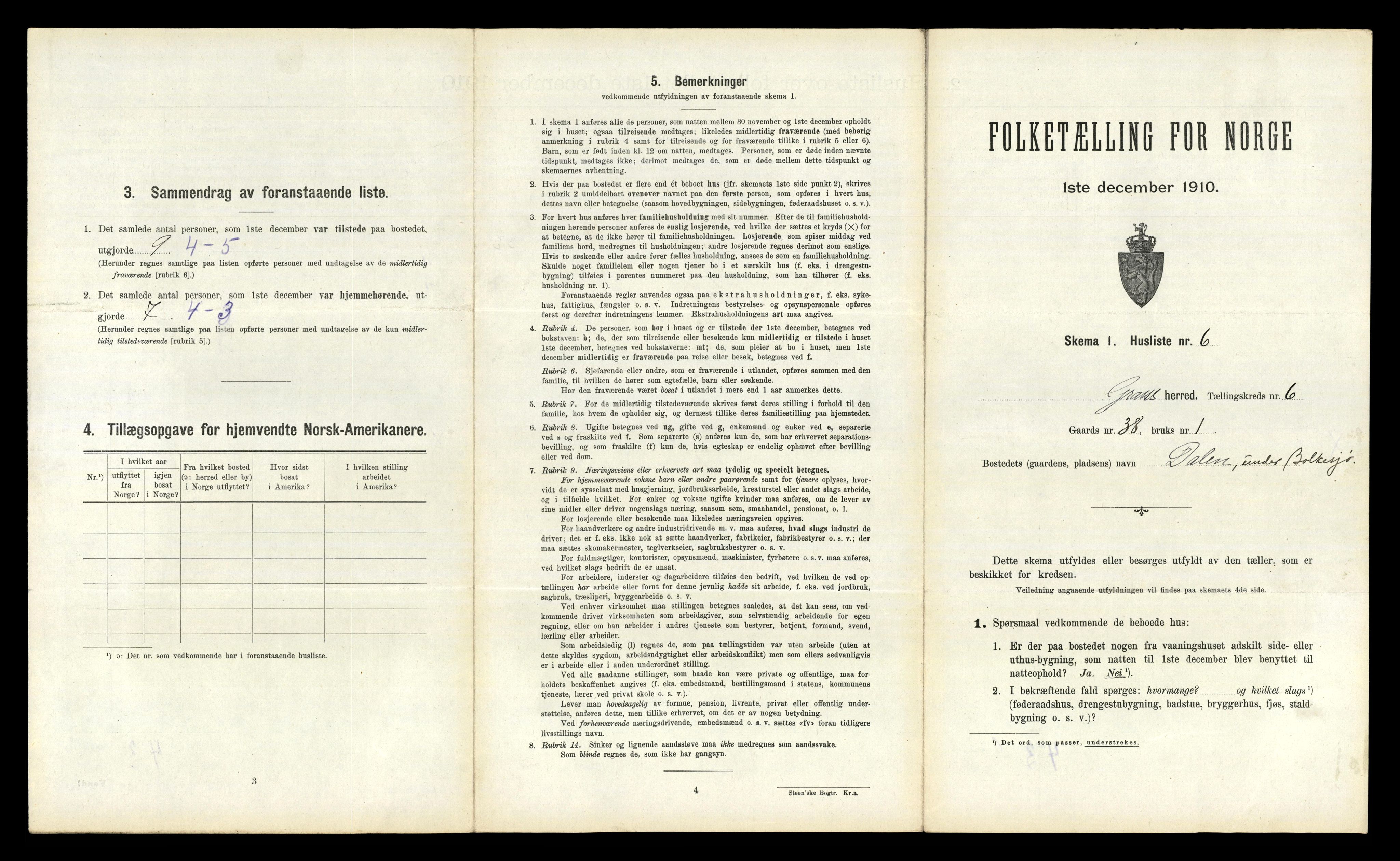 RA, Folketelling 1910 for 0824 Gransherad herred, 1910, s. 432