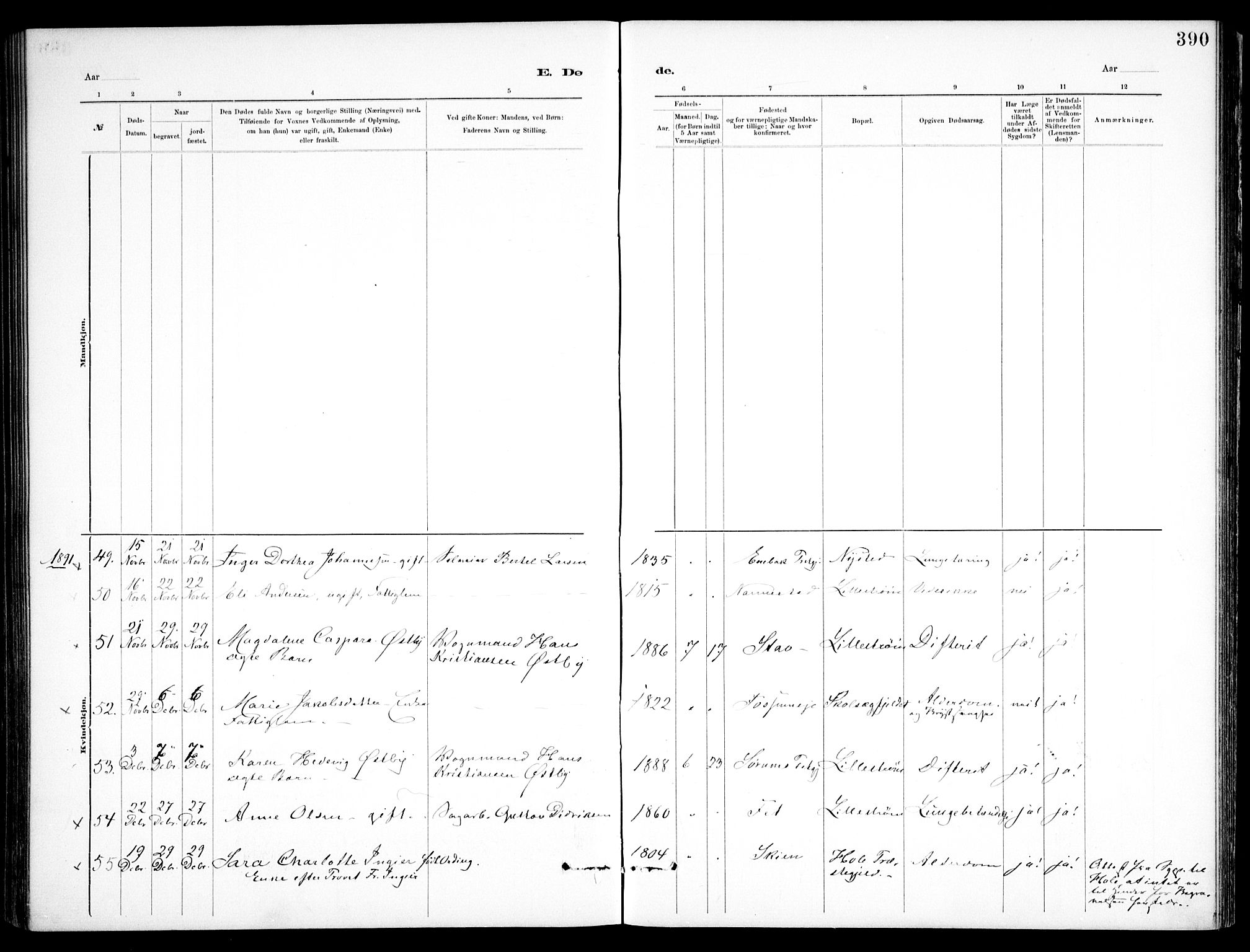 Skedsmo prestekontor Kirkebøker, SAO/A-10033a/F/Fa/L0013: Ministerialbok nr. I 13, 1883-1891, s. 390