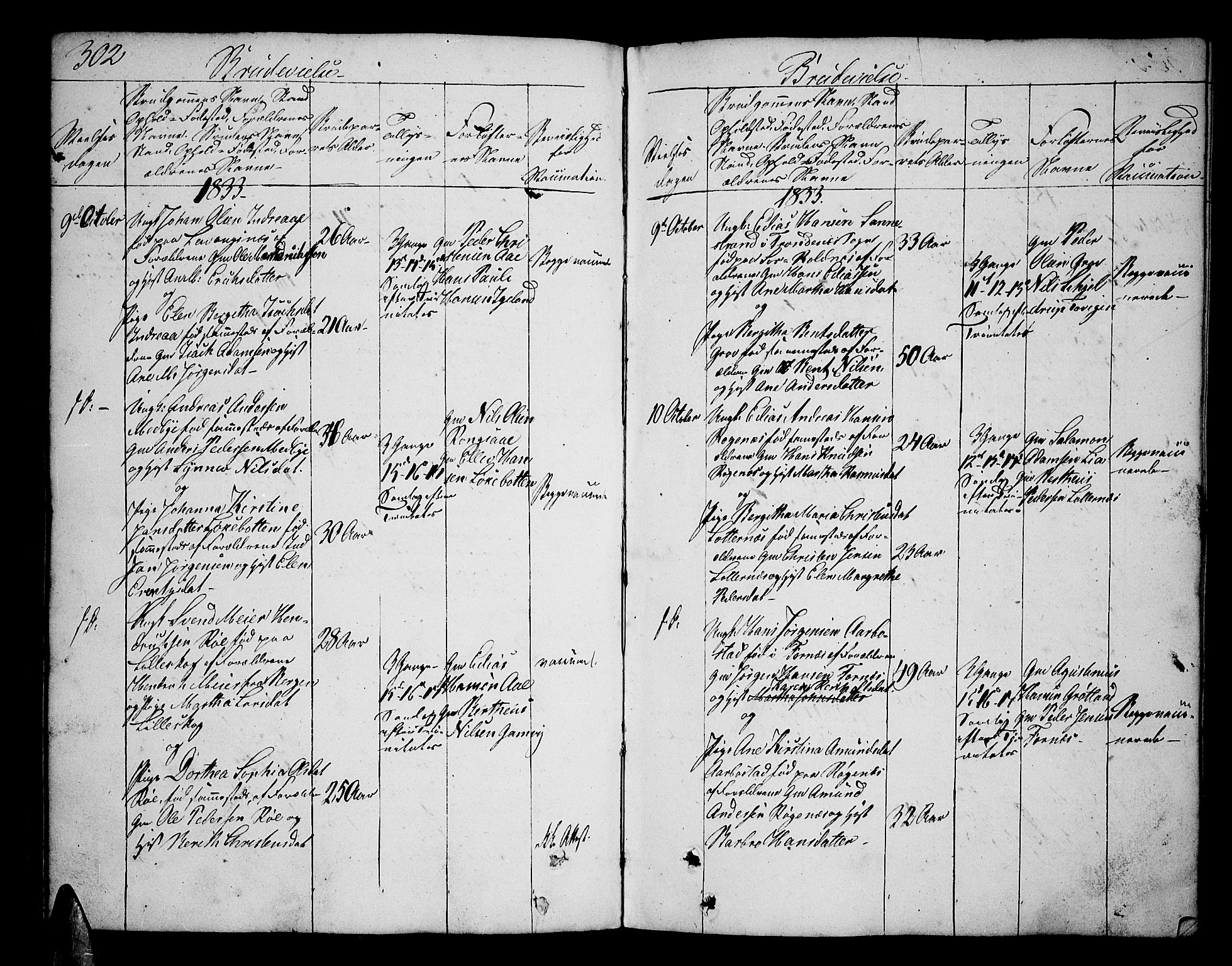 Ibestad sokneprestembete, AV/SATØ-S-0077/H/Ha/Hab/L0003klokker: Klokkerbok nr. 3, 1833-1852, s. 302