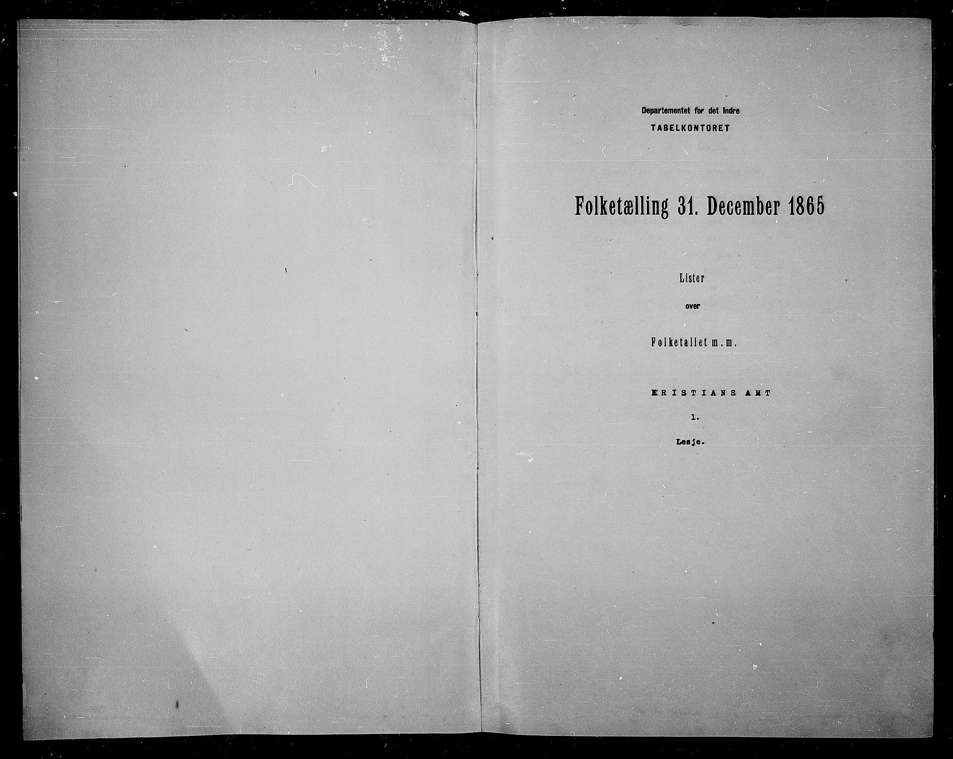 RA, Folketelling 1865 for 0512P Lesja prestegjeld, 1865, s. 3