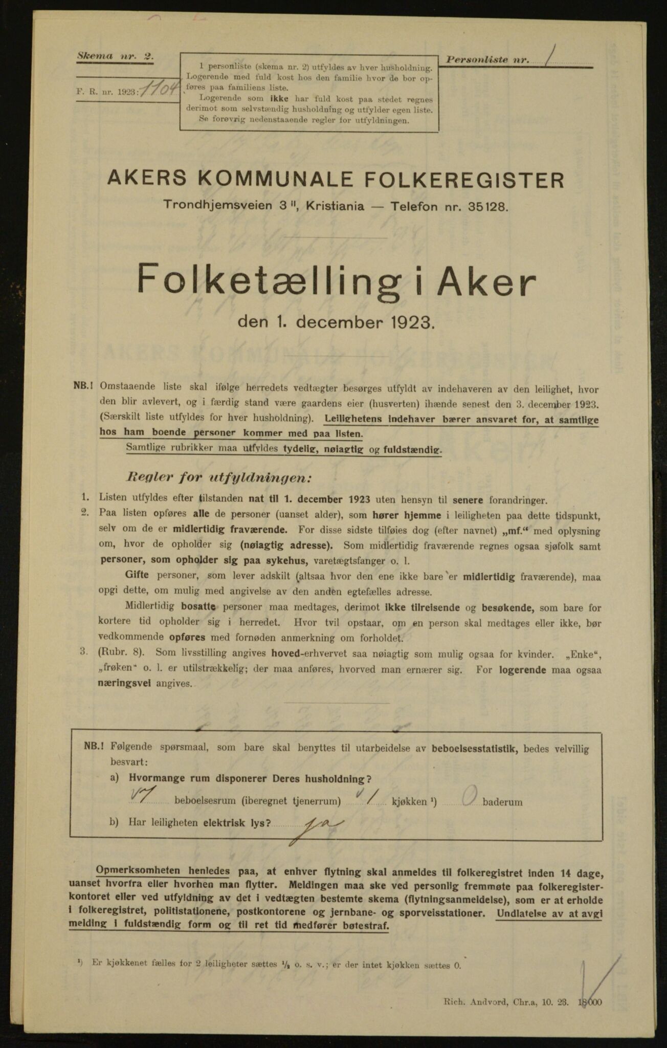 , Kommunal folketelling 1.12.1923 for Aker, 1923, s. 29529