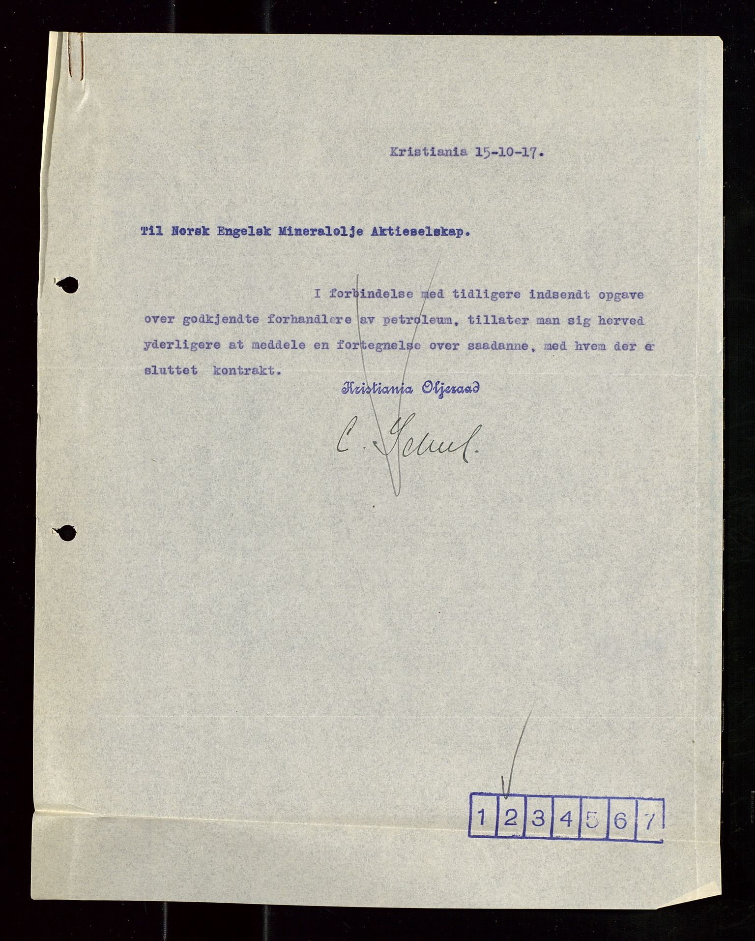 Pa 1521 - A/S Norske Shell, AV/SAST-A-101915/E/Ea/Eaa/L0020: Sjefskorrespondanse, 1917, s. 9