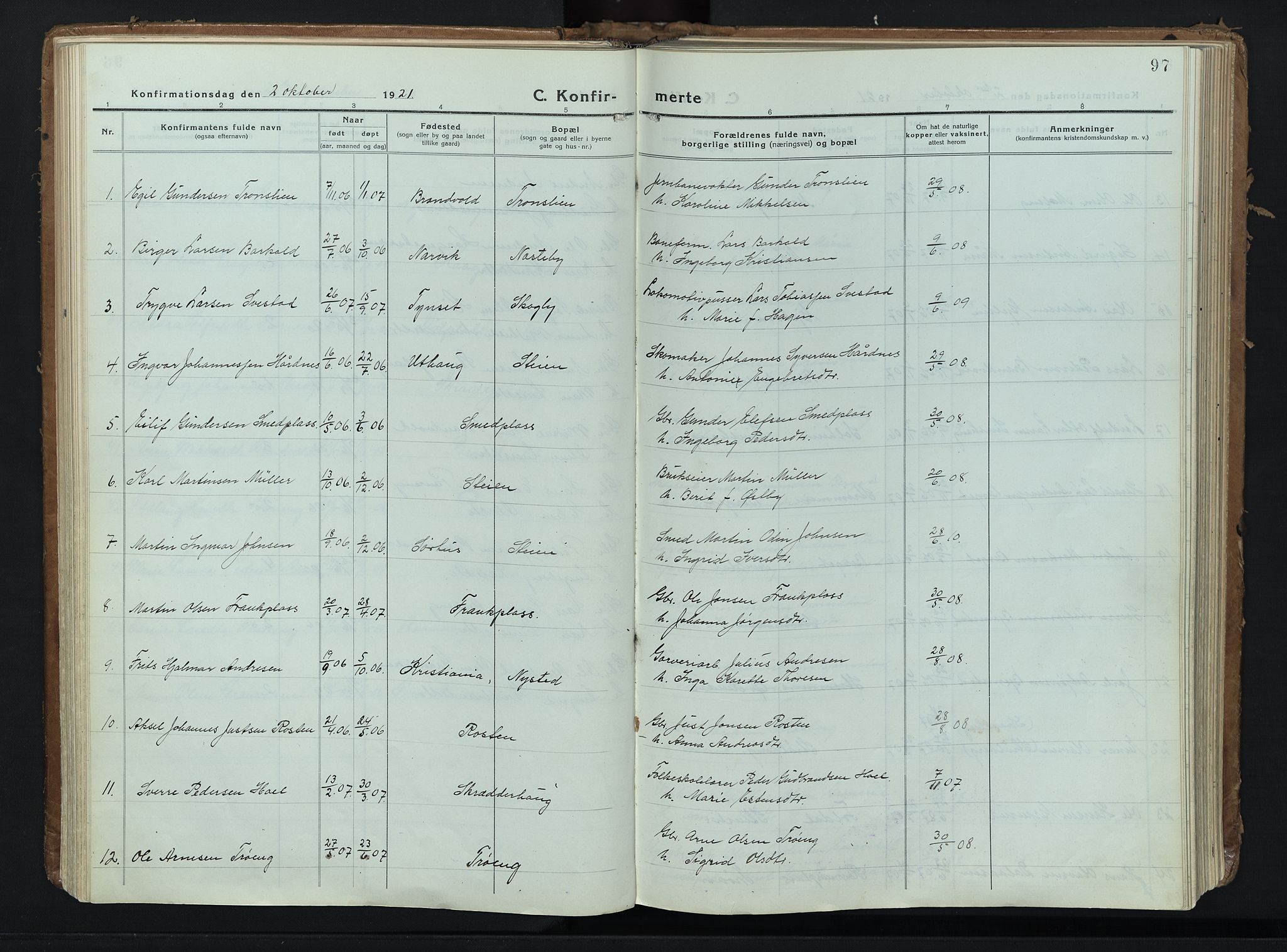 Alvdal prestekontor, AV/SAH-PREST-060/H/Ha/Haa/L0006: Ministerialbok nr. 6, 1920-1937, s. 97