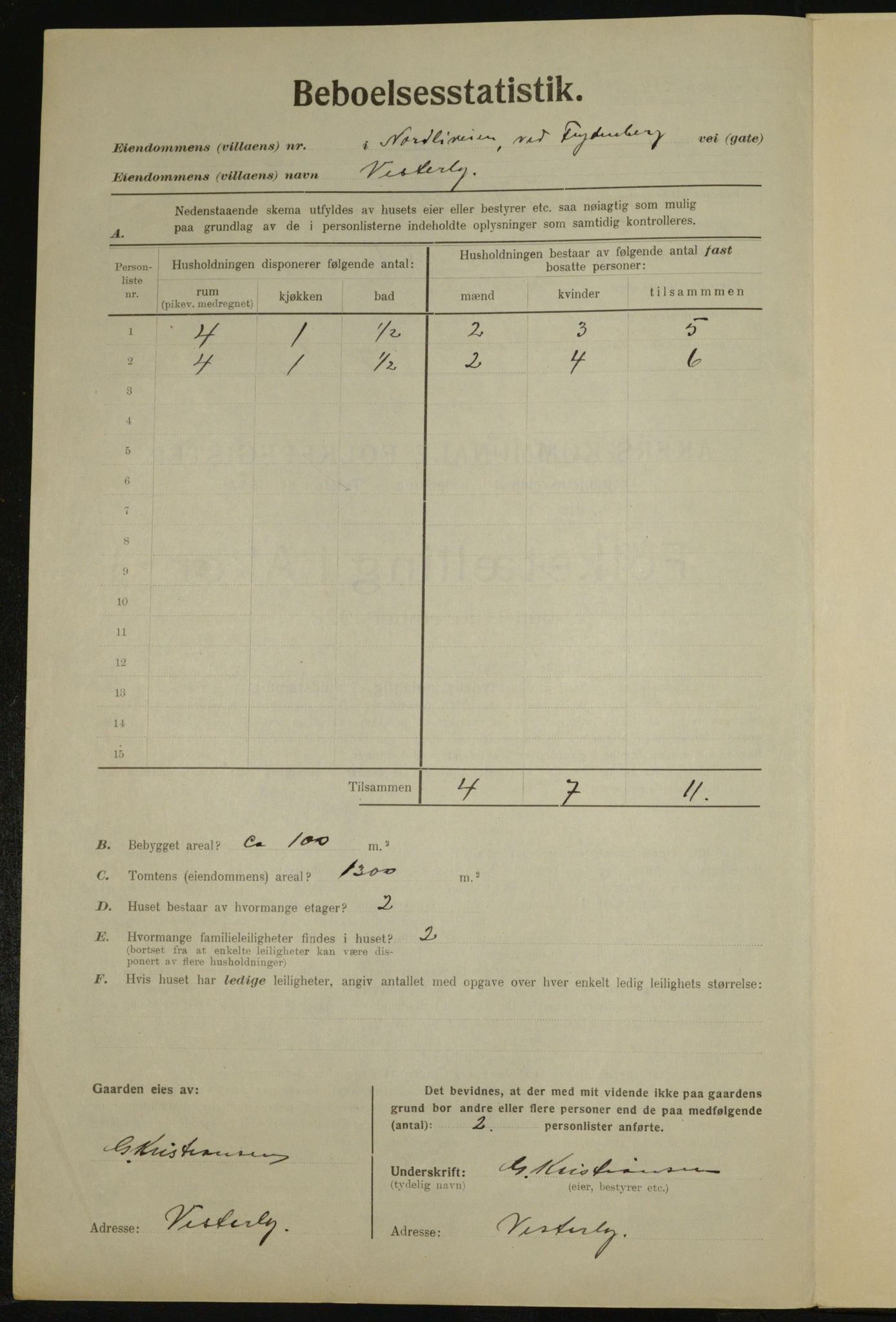 , Kommunal folketelling 1.12.1923 for Aker, 1923, s. 24260