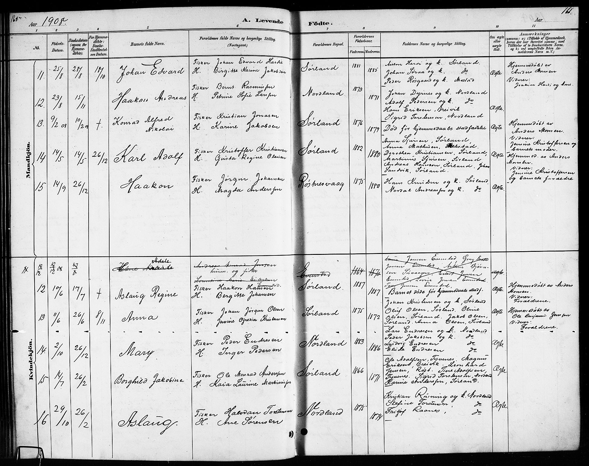 Ministerialprotokoller, klokkerbøker og fødselsregistre - Nordland, AV/SAT-A-1459/807/L0123: Klokkerbok nr. 807C01, 1884-1910, s. 160-161