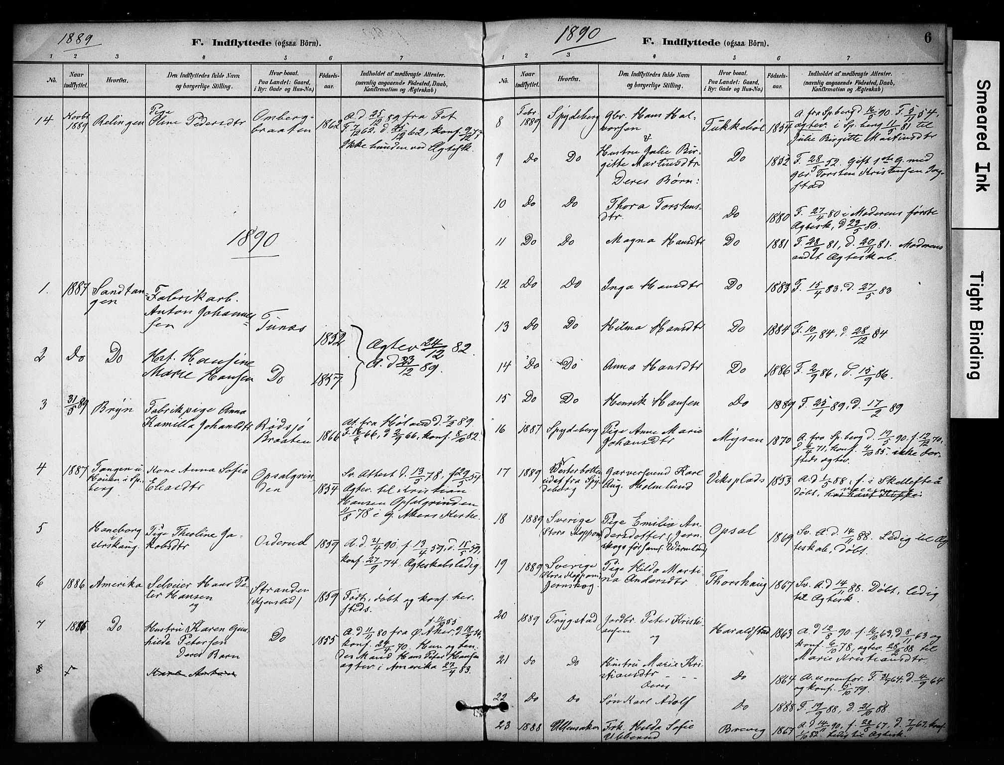 Enebakk prestekontor Kirkebøker, AV/SAO-A-10171c/F/Fa/L0017: Ministerialbok nr. I 17, 1881-1919, s. 6