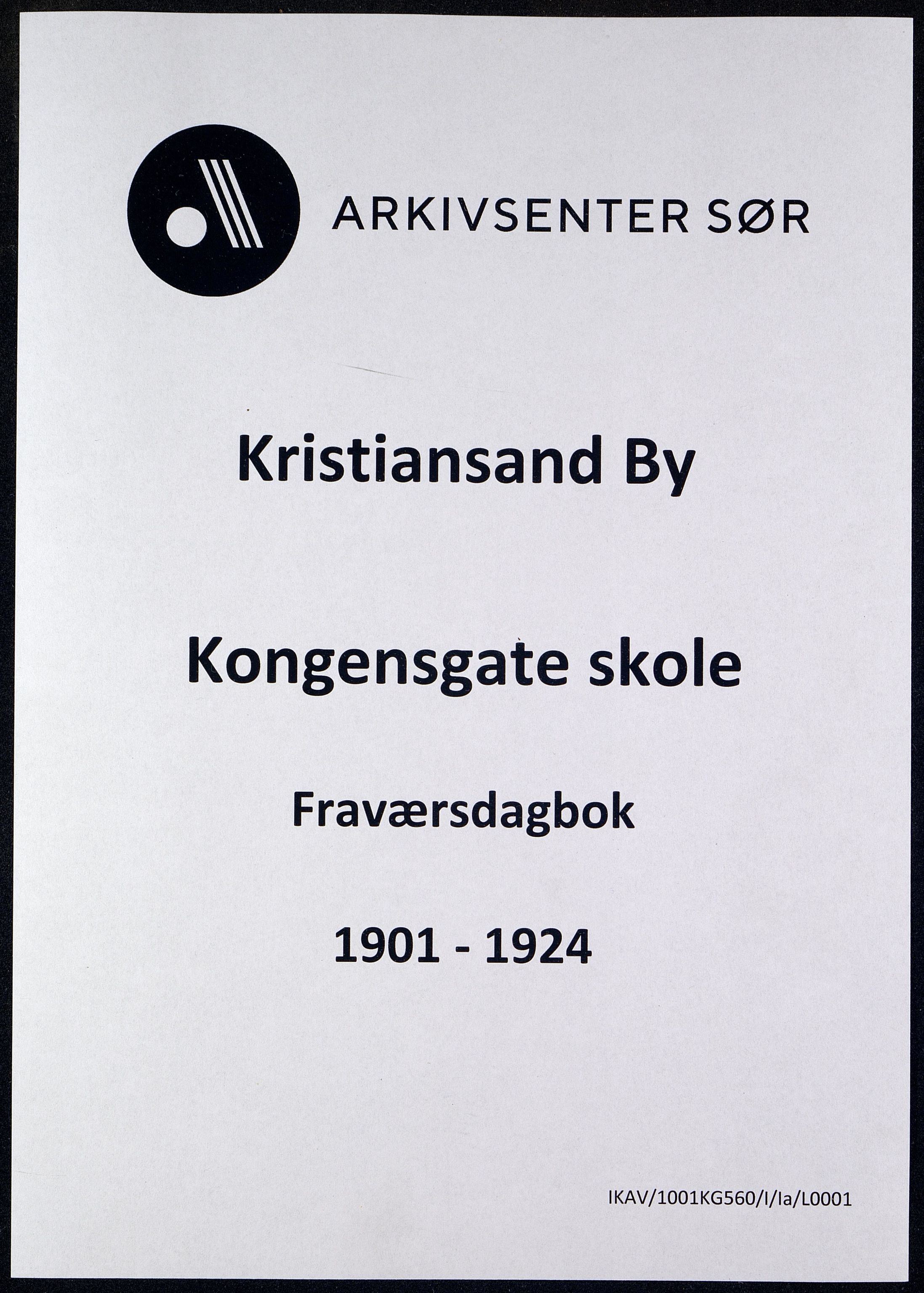 Kristiansand By - Kongensgate Skole, ARKSOR/1001KG560/I/Ia/L0001: Fraværsdagbok, 1902-1924