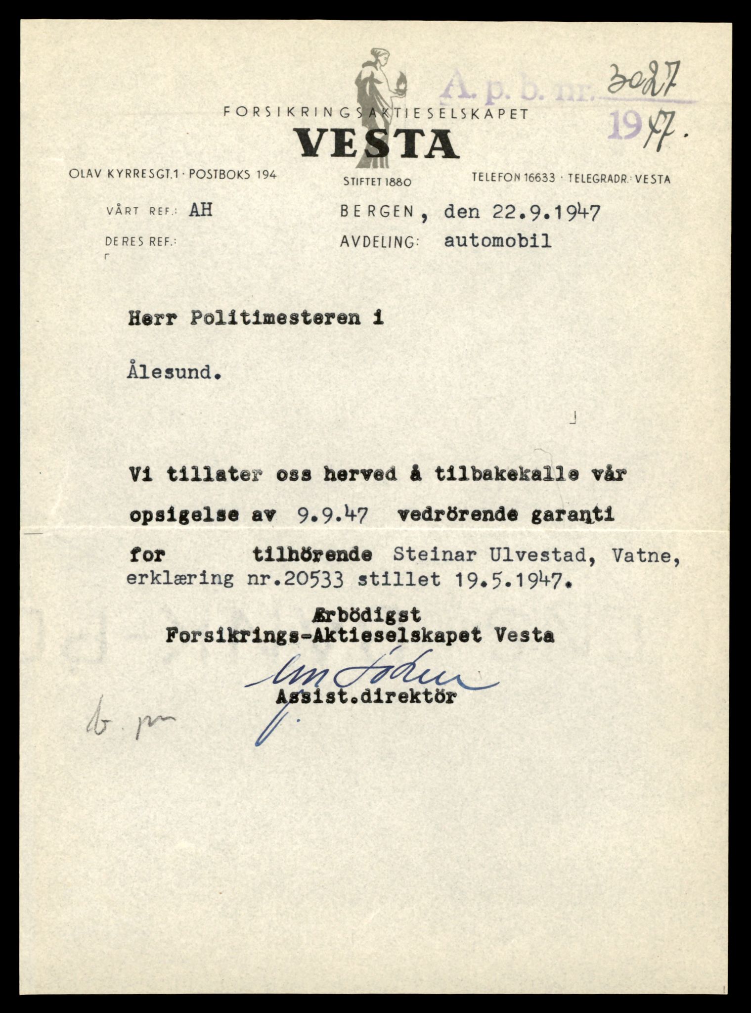 Møre og Romsdal vegkontor - Ålesund trafikkstasjon, AV/SAT-A-4099/F/Fe/L0033: Registreringskort for kjøretøy T 12151 - T 12474, 1927-1998, s. 1287