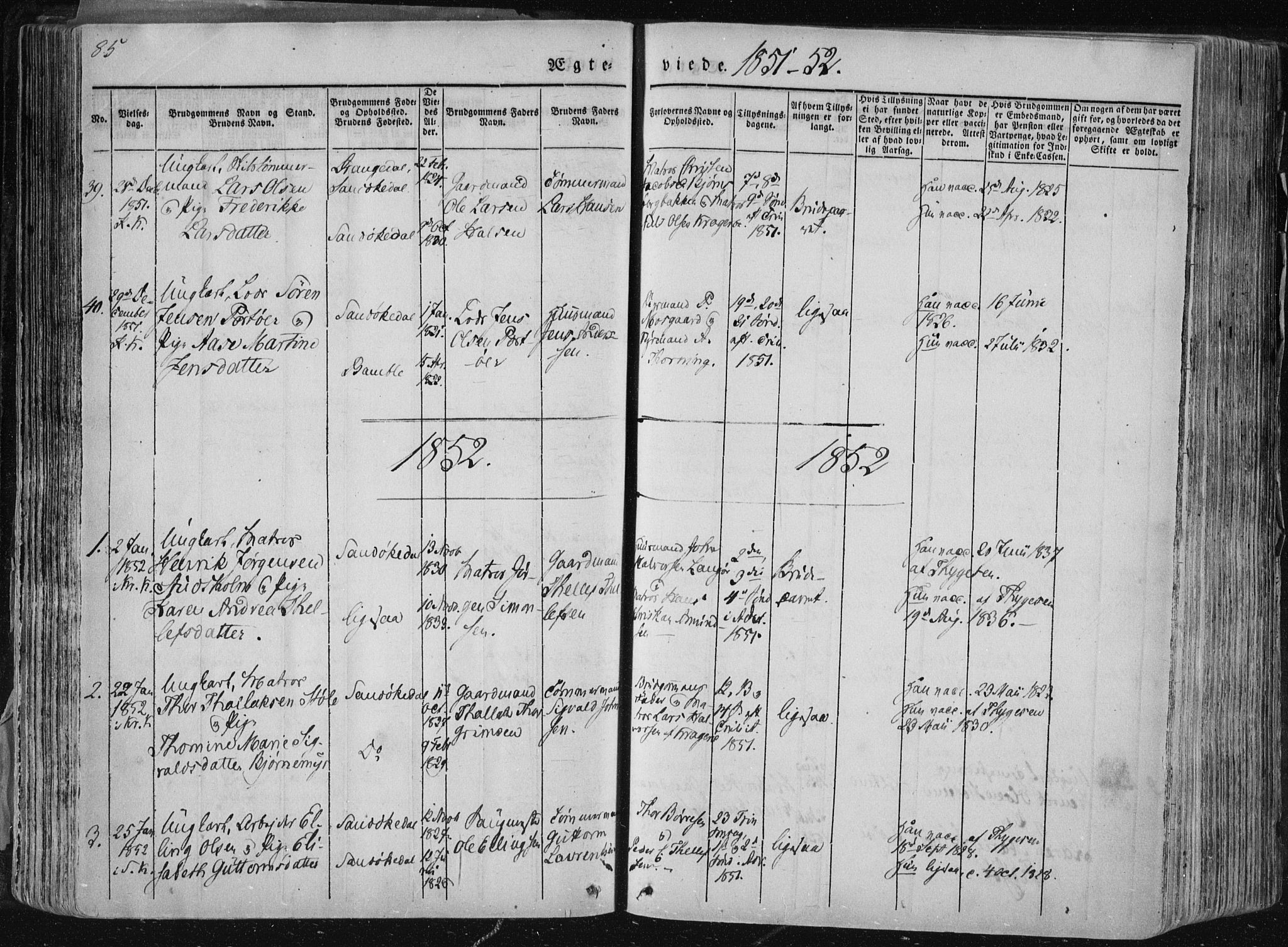 Sannidal kirkebøker, AV/SAKO-A-296/F/Fa/L0007: Ministerialbok nr. 7, 1831-1854, s. 85