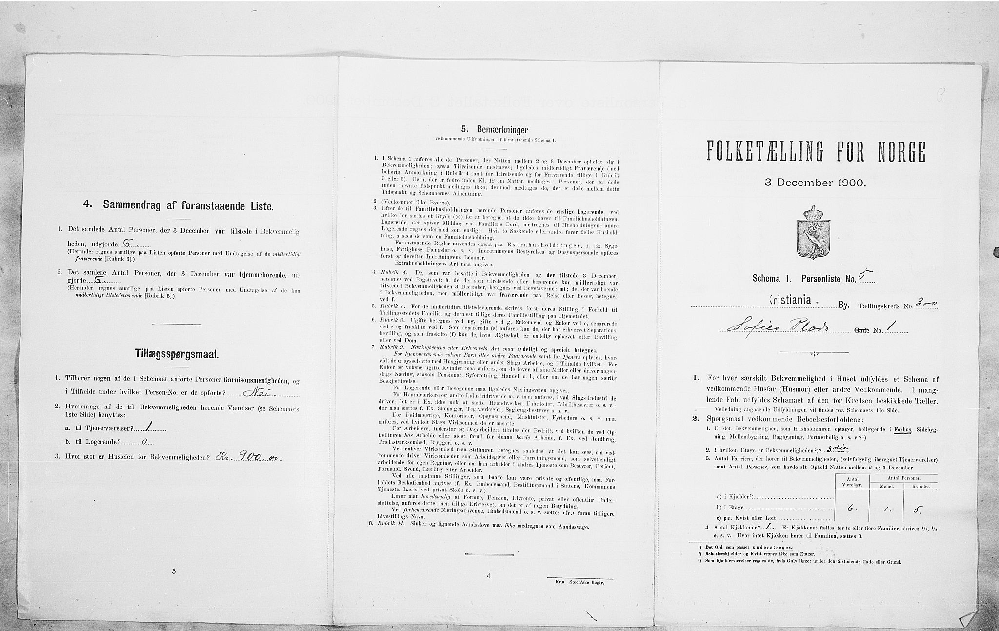 SAO, Folketelling 1900 for 0301 Kristiania kjøpstad, 1900, s. 88342