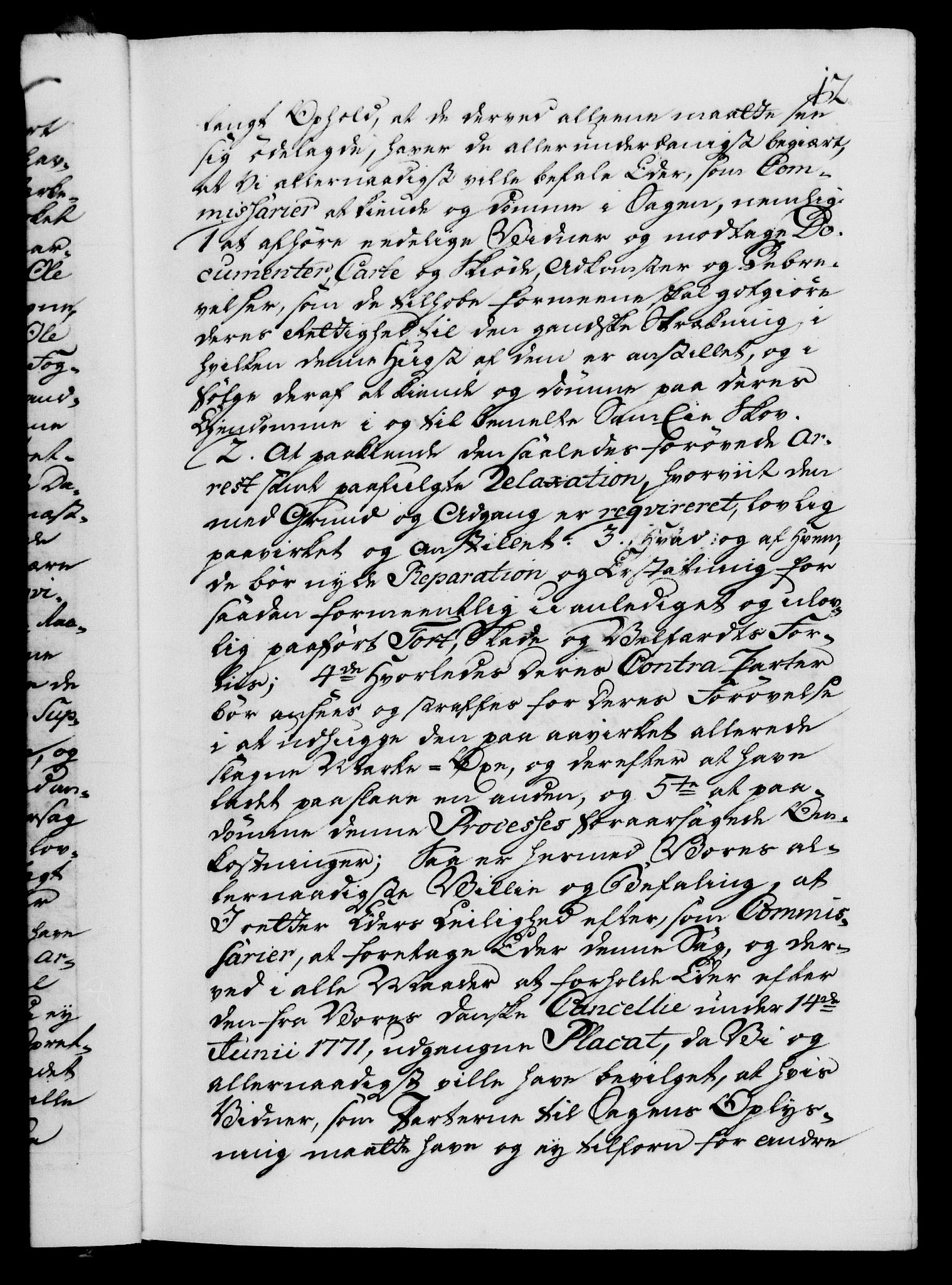 Danske Kanselli 1572-1799, AV/RA-EA-3023/F/Fc/Fca/Fcab/L0042: Norske tegnelser, 1777-1781, s. 12a
