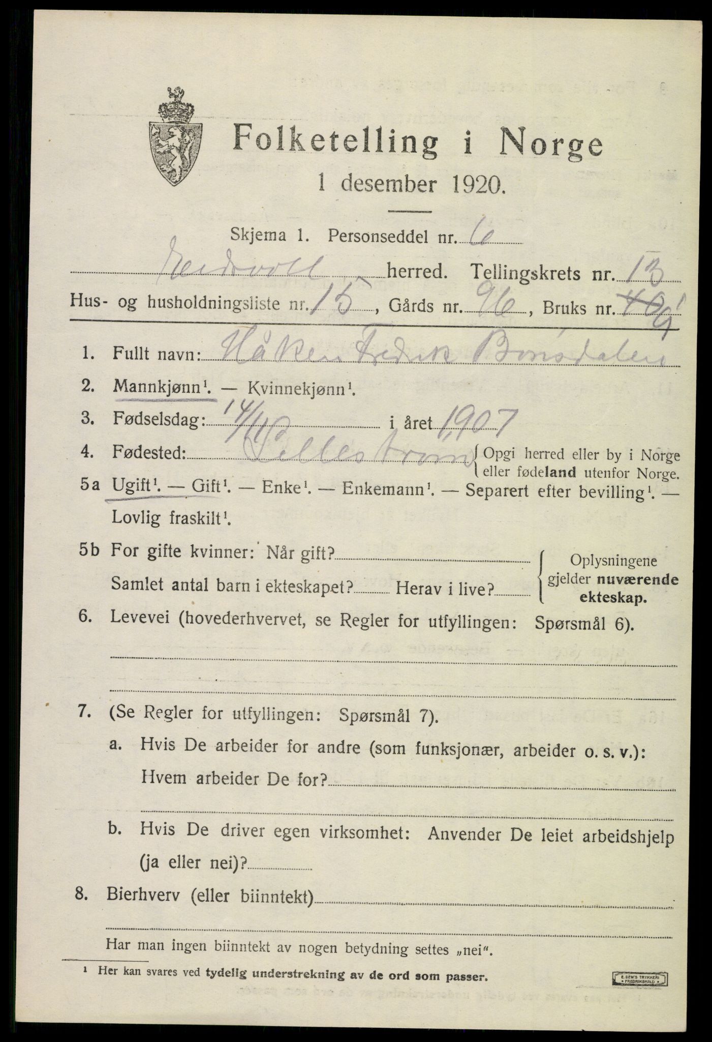 SAO, Folketelling 1920 for 0237 Eidsvoll herred, 1920, s. 20133