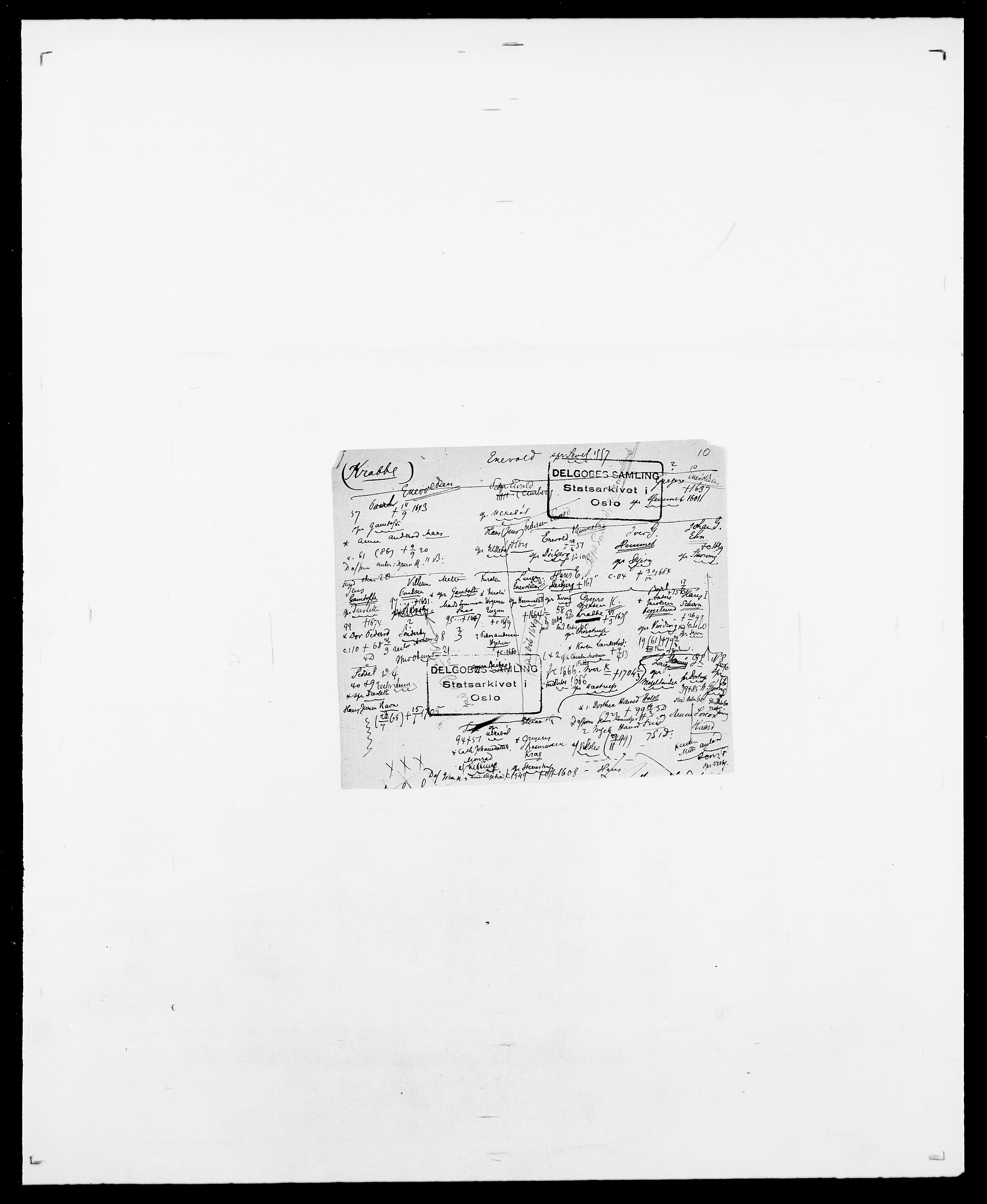 Delgobe, Charles Antoine - samling, SAO/PAO-0038/D/Da/L0021: Klagenberg - Kristoft, s. 607