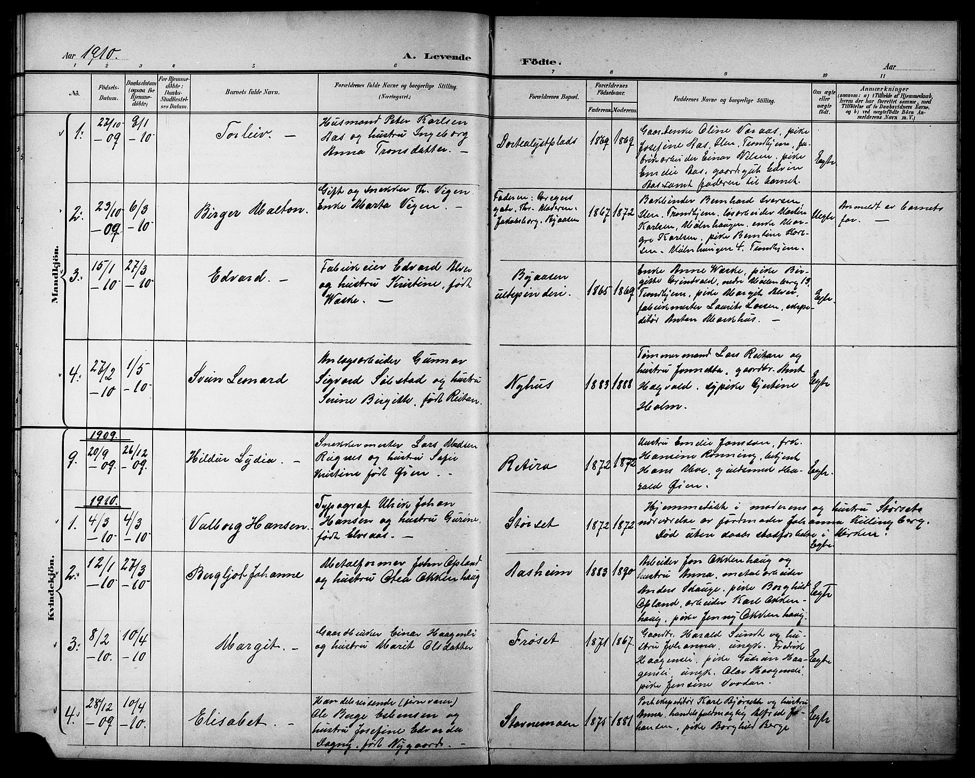 Ministerialprotokoller, klokkerbøker og fødselsregistre - Sør-Trøndelag, AV/SAT-A-1456/611/L0355: Klokkerbok nr. 611C03, 1897-1914