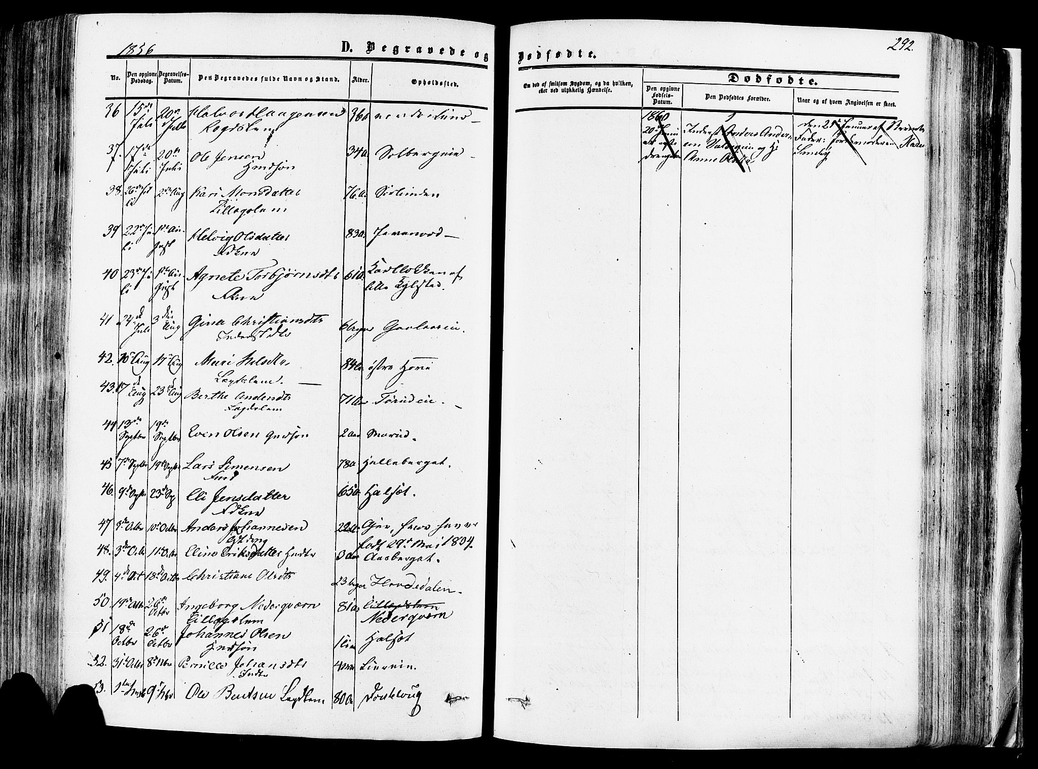 Vang prestekontor, Hedmark, SAH/PREST-008/H/Ha/Haa/L0013: Ministerialbok nr. 13, 1855-1879, s. 292