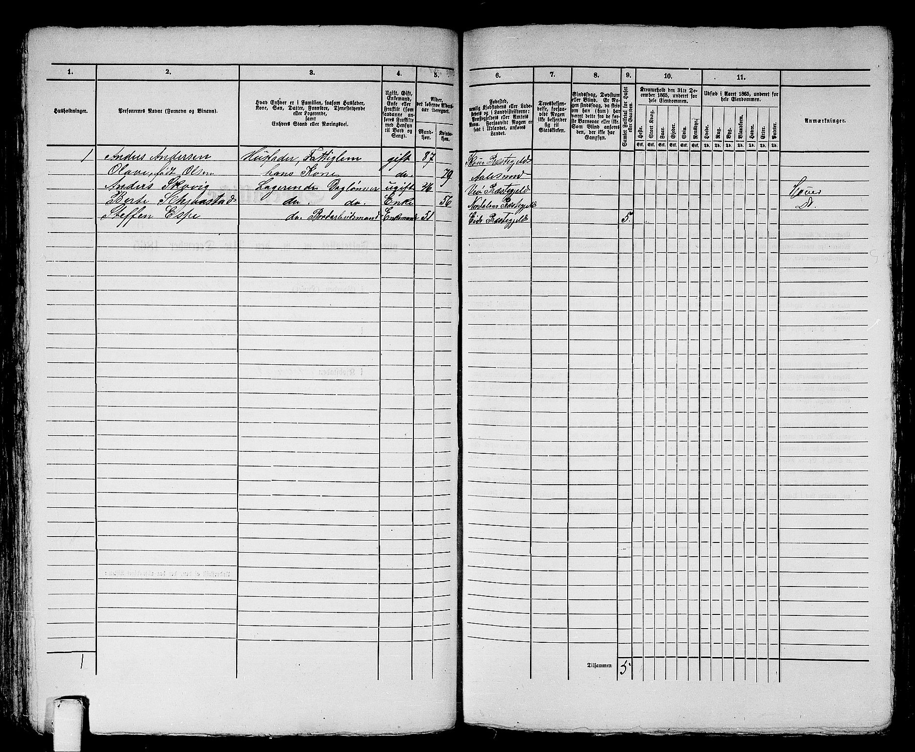 RA, Folketelling 1865 for 1501P Ålesund prestegjeld, 1865, s. 119