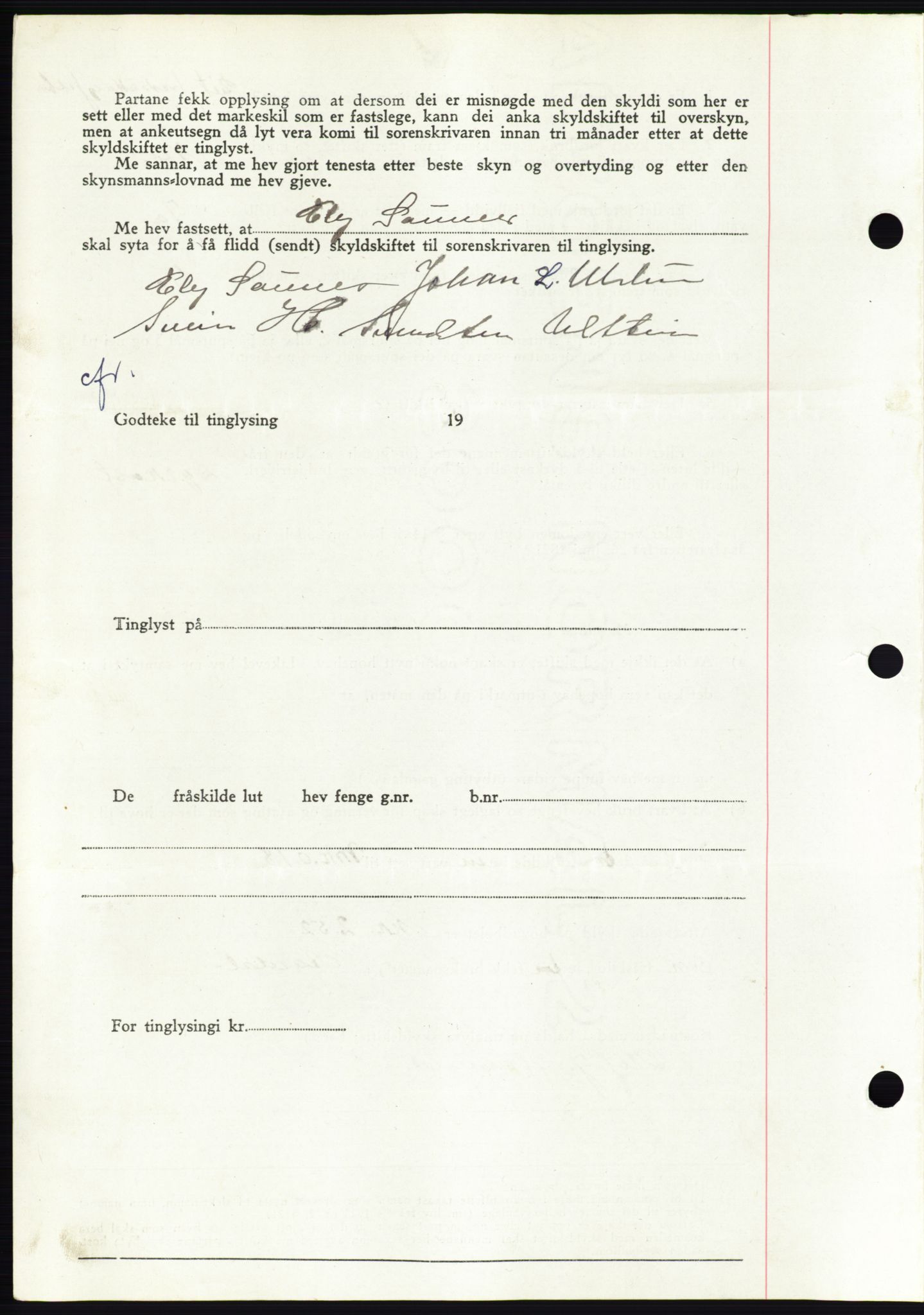 Søre Sunnmøre sorenskriveri, AV/SAT-A-4122/1/2/2C/L0078: Pantebok nr. 4A, 1946-1946, Dagboknr: 337/1946