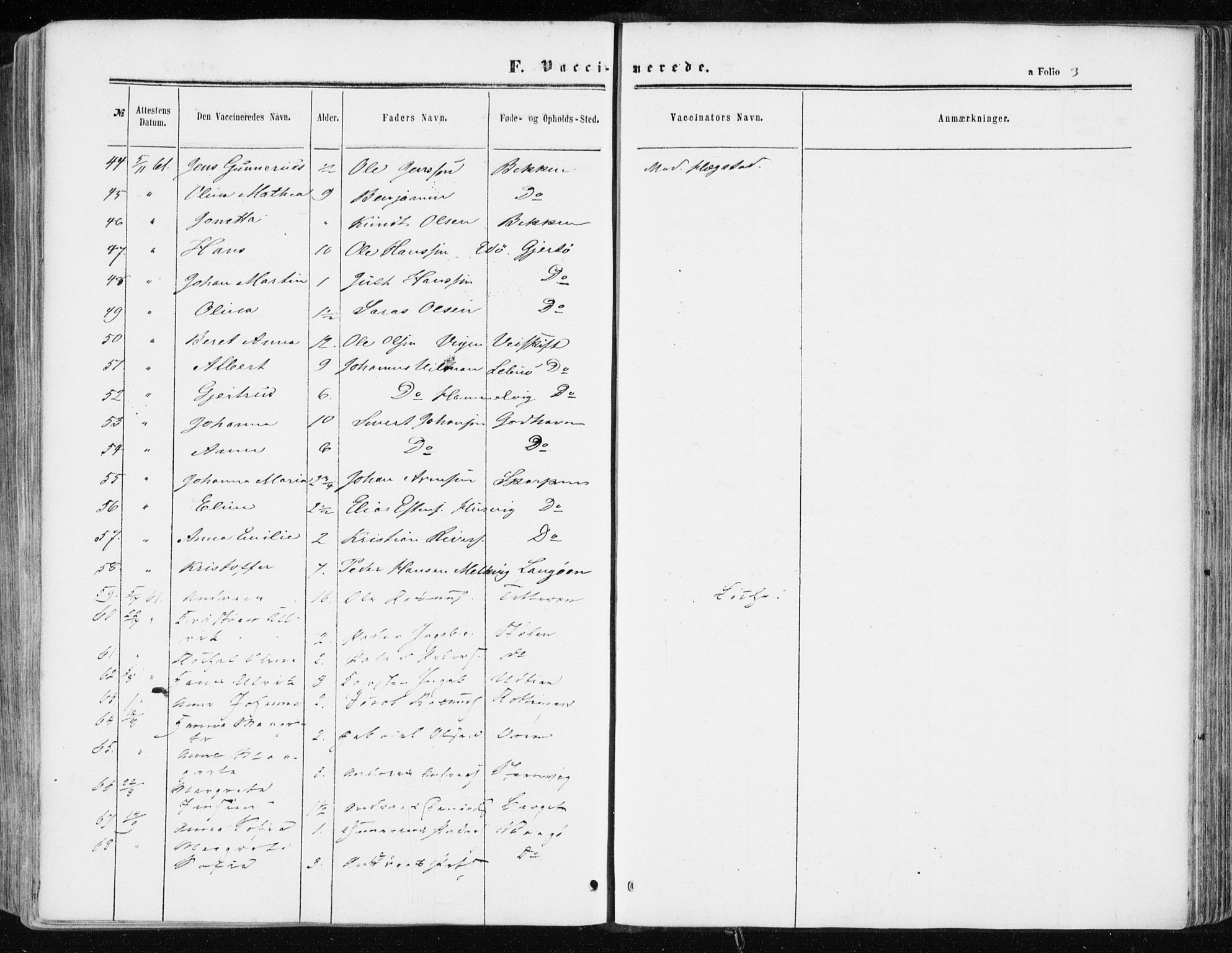 Ministerialprotokoller, klokkerbøker og fødselsregistre - Sør-Trøndelag, SAT/A-1456/634/L0531: Ministerialbok nr. 634A07, 1861-1870, s. 3