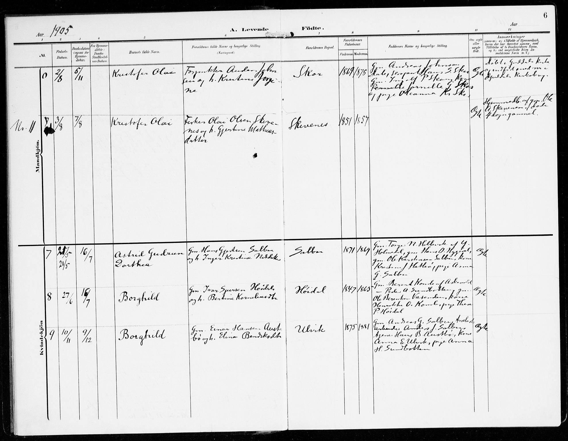 Hyllestad sokneprestembete, AV/SAB-A-80401: Ministerialbok nr. D 2, 1905-1919, s. 6